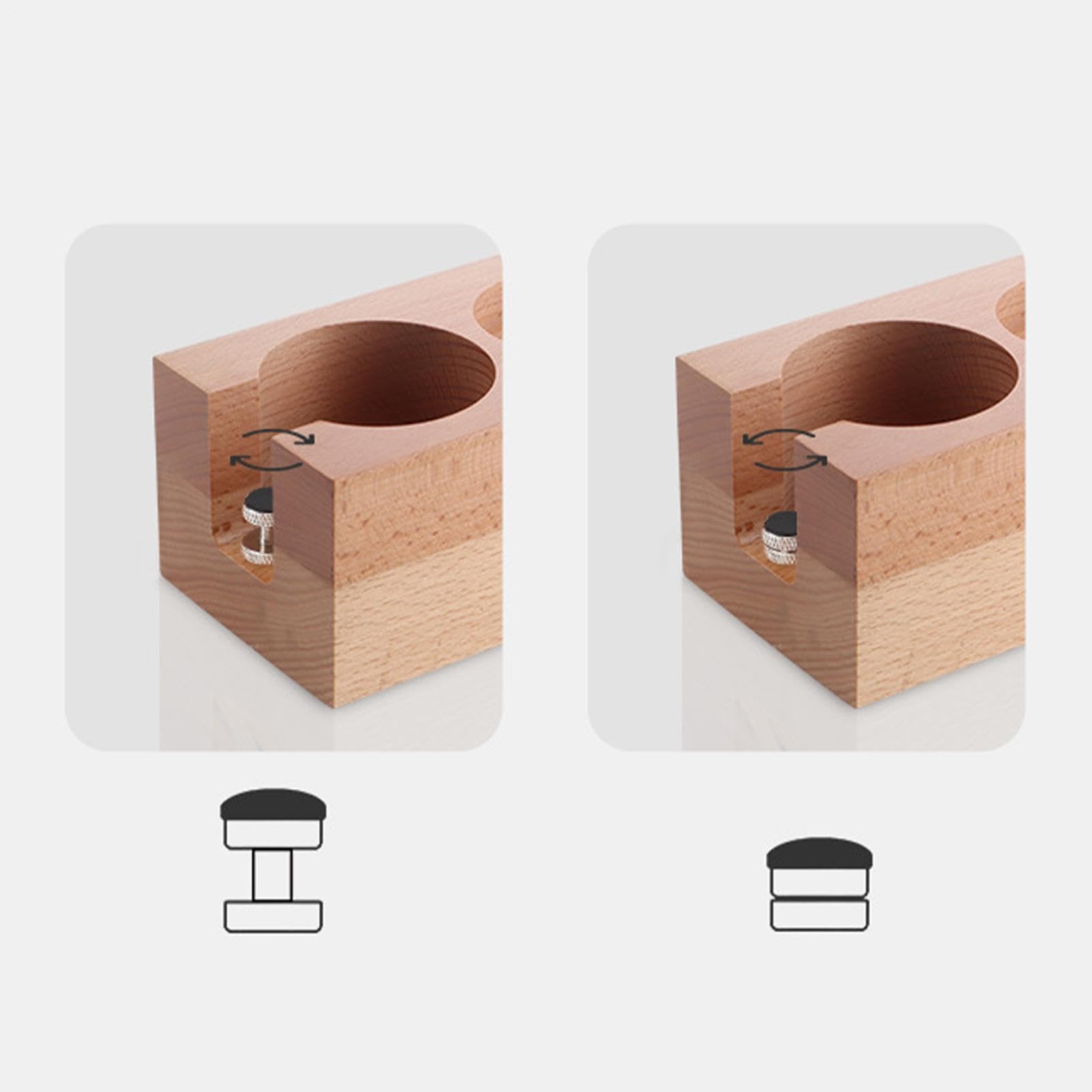 Generisch Espresso Tamper Station 58 mm - Stazione multifunzione in legno