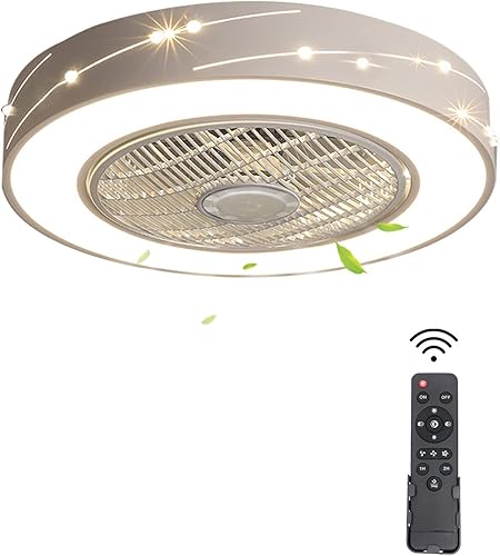 Miniatura 2 de Ventiladores de techo de 21.6 pulgadas con luces, moderno LED de 32 W, control remoto de regulación, ventilador de techo cerrado que cambia de