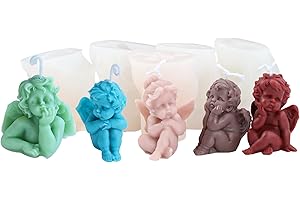 Cestony 5Pcs Exquisite Angel Candle Silicone Molds