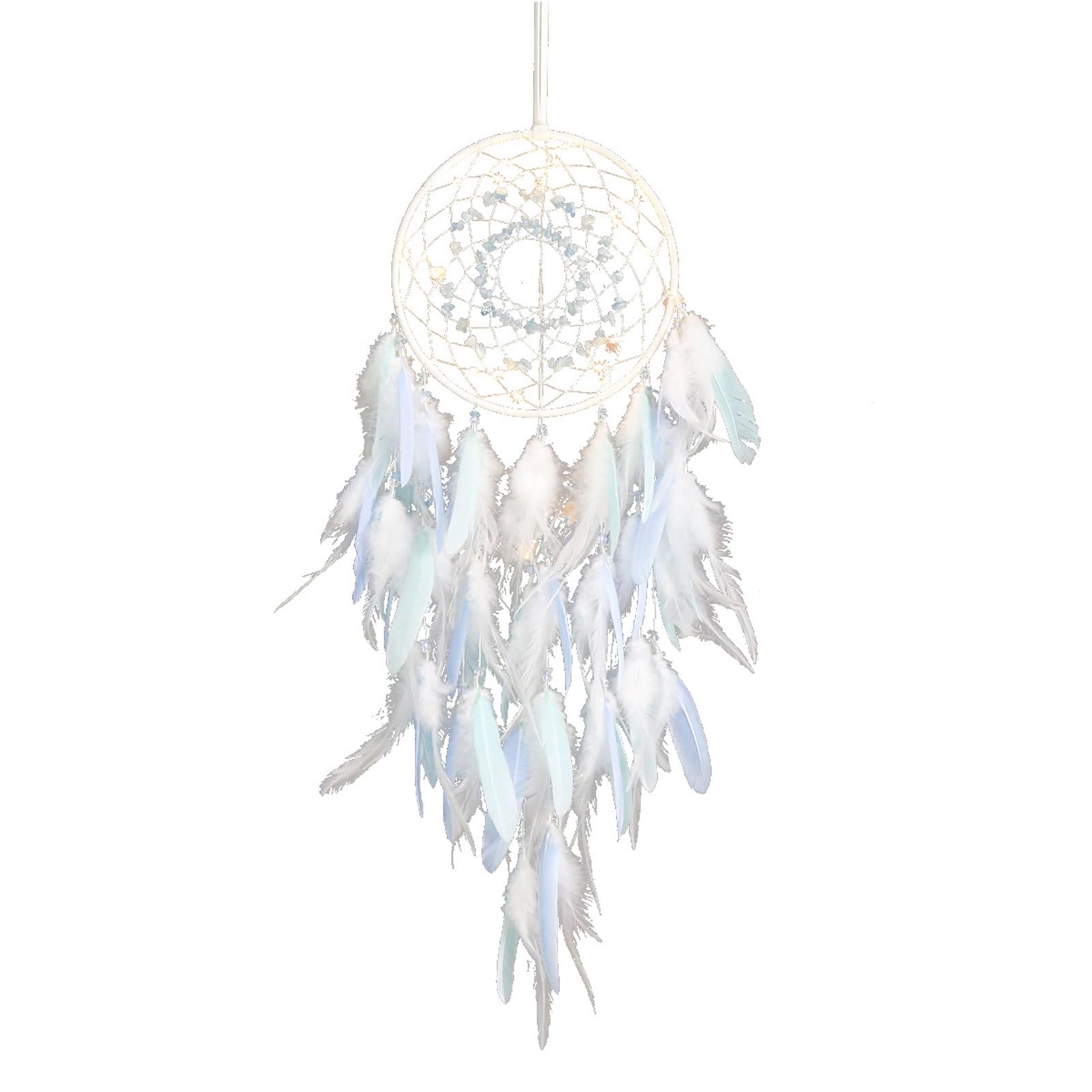 Traumfänger, Feder-Traumfänger for Schlafzimmer, Kinderzimmer, Wanddekoration, Auto-Hängeanhänger, Ornament mit LED-Licht, Traumfänger, hängende Traumfänger