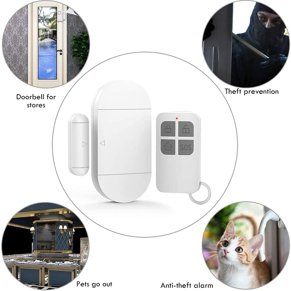 Alarma Puerta, eMylo Alarmas para Puertas con Alarma Ruidosa De 130 Db, Anti-Robo Sensor Apertura Puerta para La Seguridad De Los NiñOs Seguridad De La Tienda En El Hogar(2 Paquete)