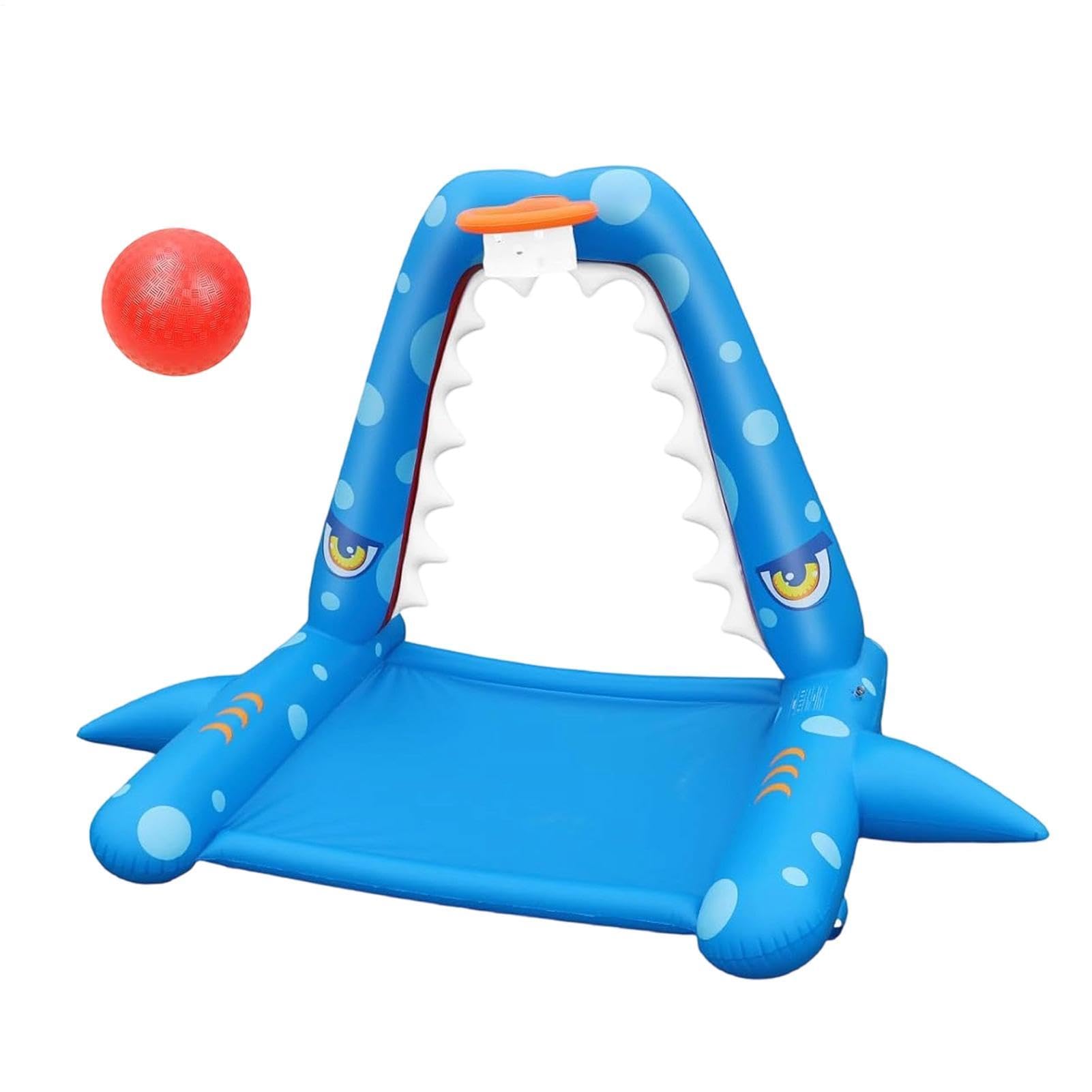 Aspersor para niños Aspersor interactivo inflable de baloncesto con forma | Juguetes Exteriores Infantiles para Deportes en Piscina Familia Exteriores Lago Río Playa Patio