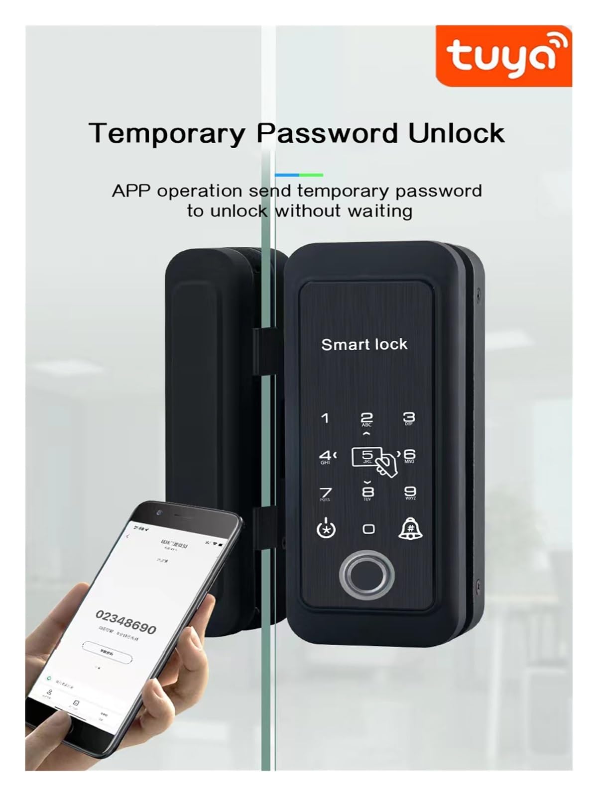 Kontrola aplikacji Tuya Blokada drzwi przesuwnych Inteligentna blokada z użyciem linii papilarnych Klawiatura z ekranem dotykowym Drzwi wejściowe Bluetooth 13,56 MHz RFID Elektroniczny zamek Zamki do