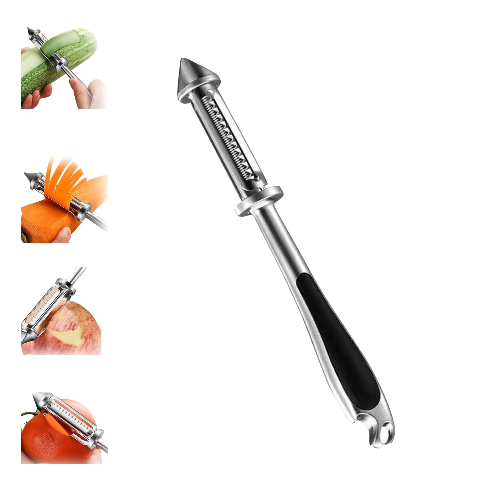 3 and 1 vegetable and fruit peeler, all-in-one vegetable cutter, slicer, grater, and peeler, Ergonomic Non Slip Handle Vegetables Grater, Kitchen Gadget for Pear Cucumber Carrot (1)
