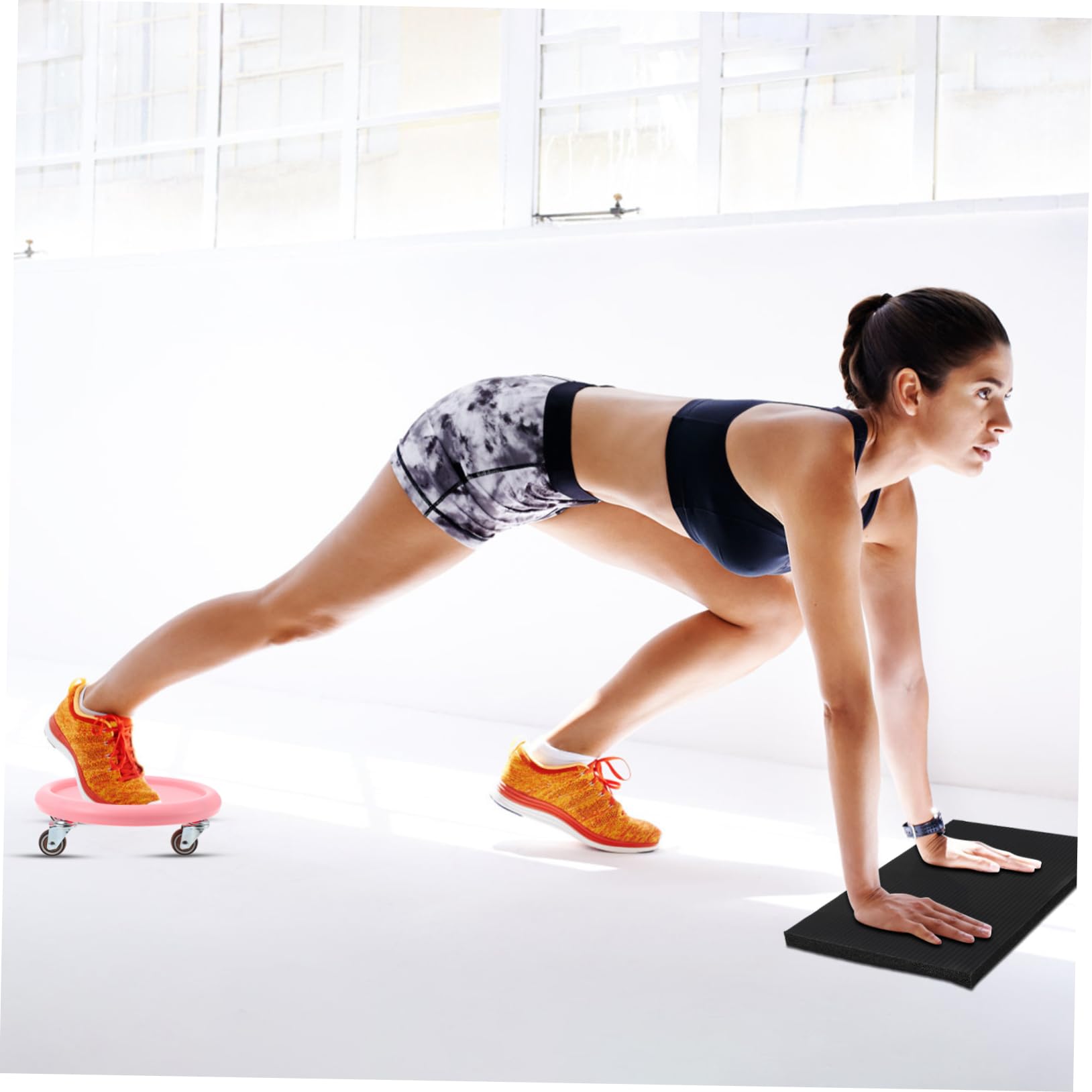 KOMBIUDA Ruota Addominale Fitness Attrezzo Per Esercizi Addominali Con Tappetino Addominale Per Allenamento A Casa Multidirezionale E Sicuro