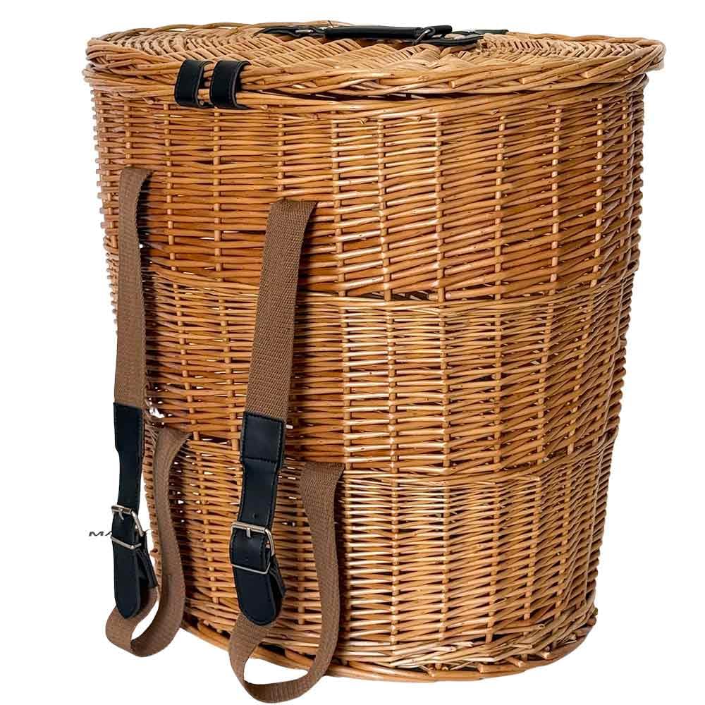 Gerla Zaino Vimini Grande con Coperchio e Tracolle 52x40 h51 Funghi