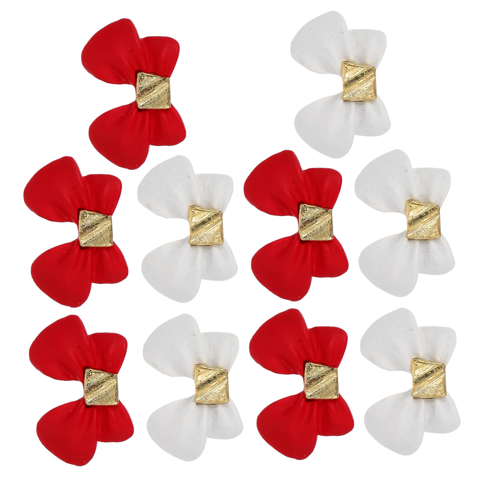 Beavorty 10pcs Resin Nail Studs Bow Nail Charms Set for Women Unique Nail Art Decor for Special Occasions