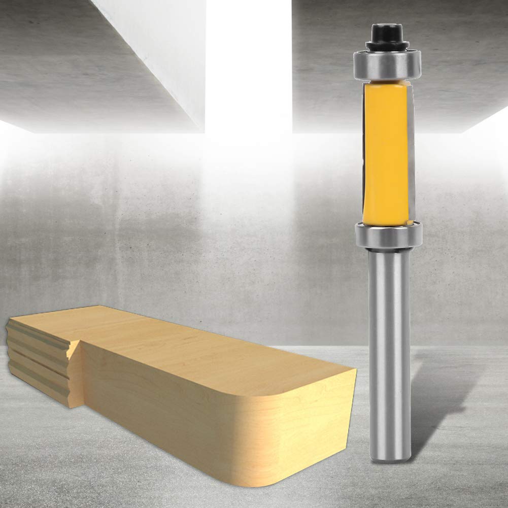 8mm Shank Pattern Flush Trim Router Bit with Double Bearing for Woodworking Milling Cutter