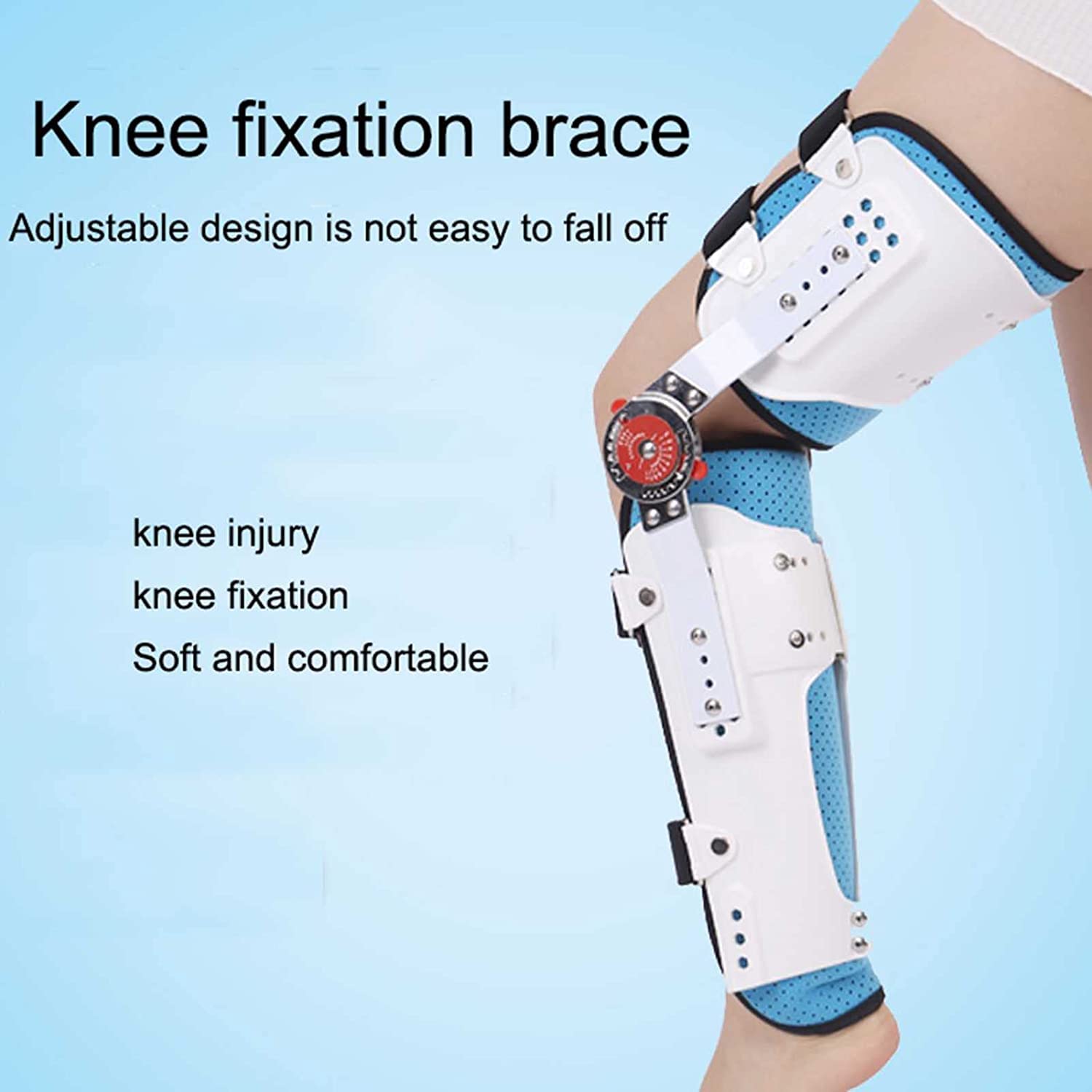 Ginocchiera articolata per adulti, immobilizzatore articolato per lesioni legamentose, stabilizzatore ortesico post-operatorio, supporto regolabile per il recupero per la riabilitazione ortopedica (d