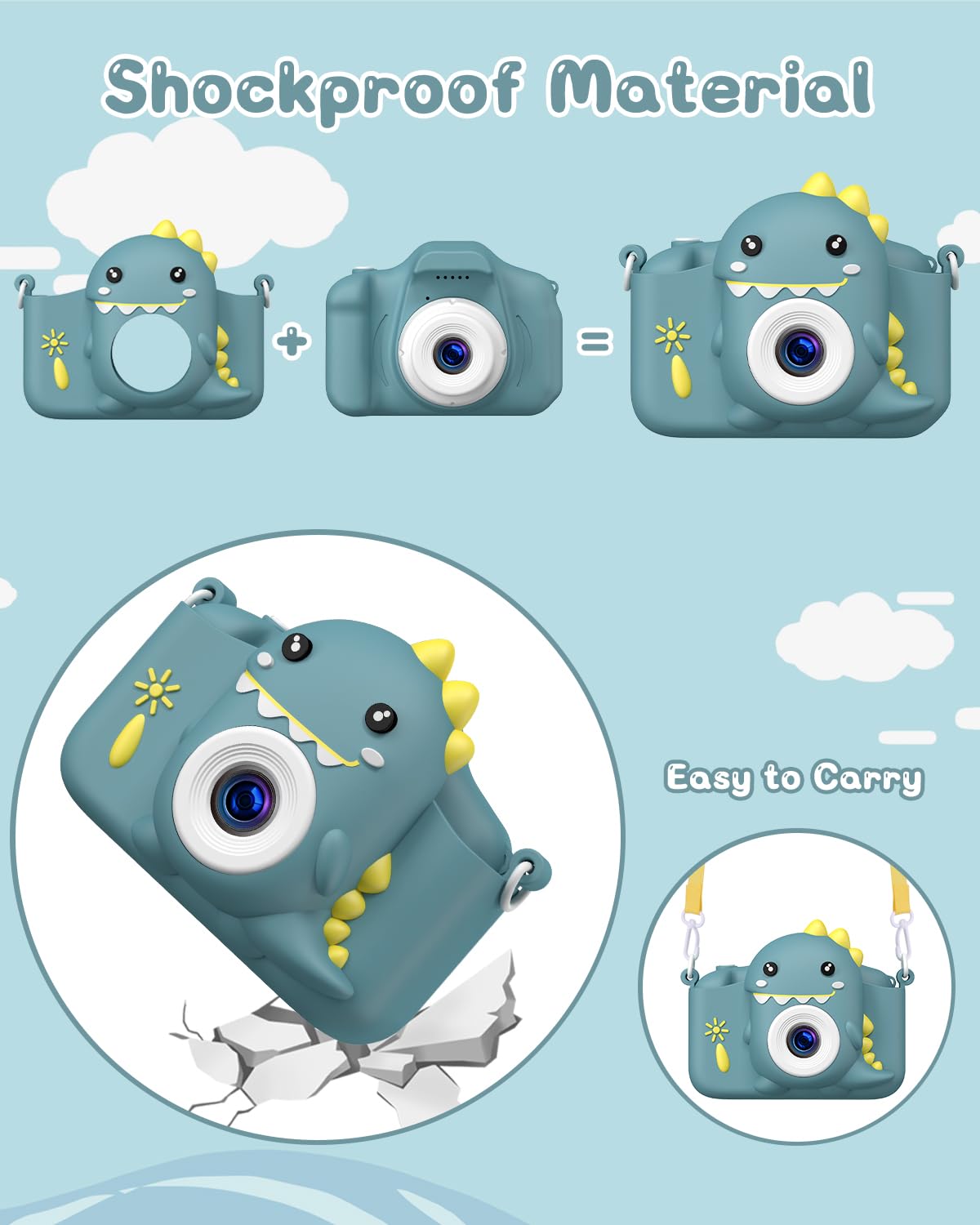 Gofunly Macchina Fotografica Bambini, 2.0 Pollici Schermo HD da 1080P Selfie Fotocamera Digitale per Bambina Videocamera Regalo per Ragazze & Ragazzi 3-12 Anni, Scheda 32GB Inclusa, Regali Giocattolo