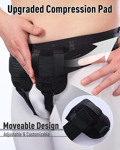 Miniatura 2 de Cinturón de hernia para hombres y mujeres, ajustable, soporte de hernia inguinal y hernia inguinal, ropa interior para hombres y mujeres, banda de