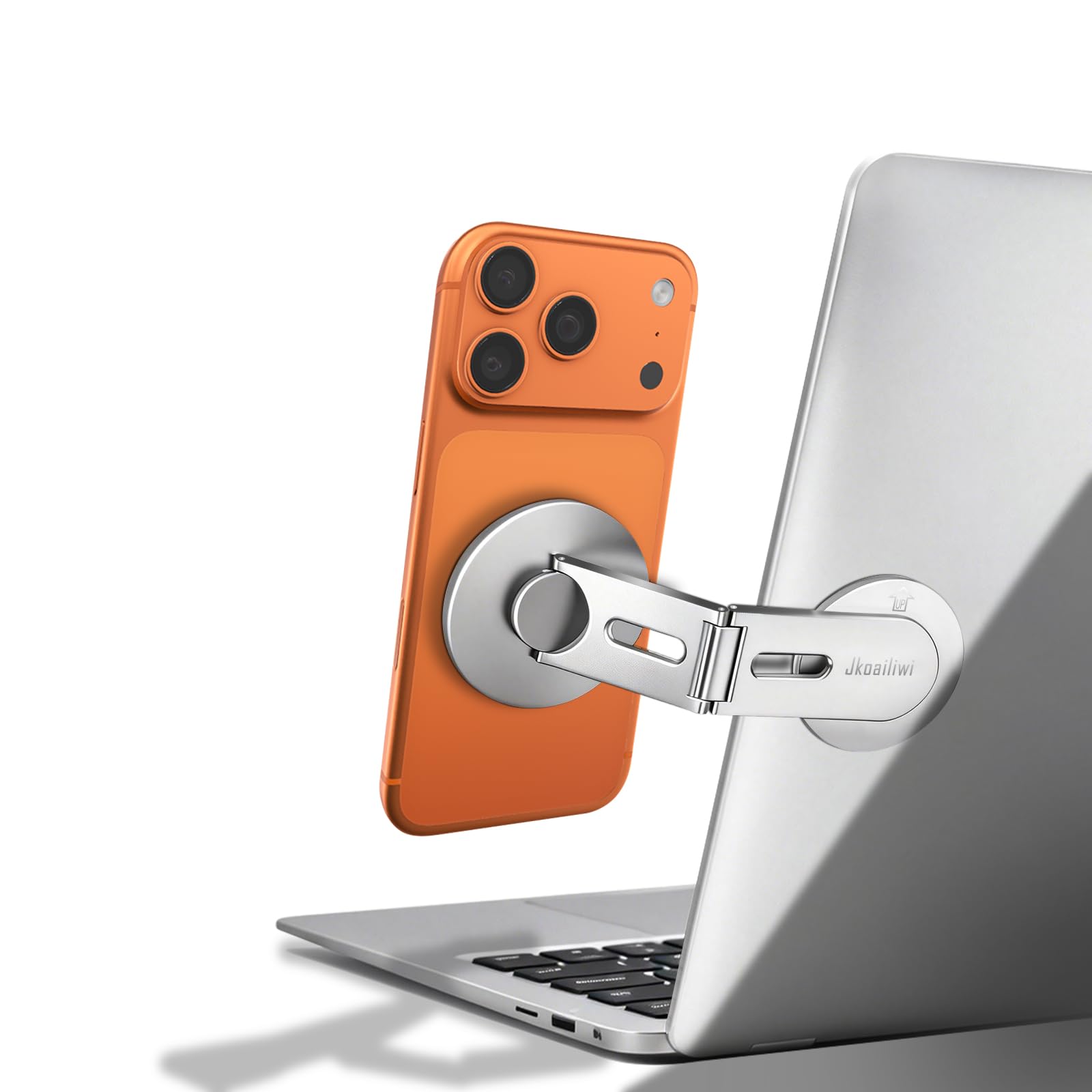 Supporto magnetico per laptop e monitor, supporto laterale nascosto pieghevole, continuità regolabile a 360°, supporto per fotocamera MagSafe iPhone 12-17 Air Pro Max, adatto per Tesla Model