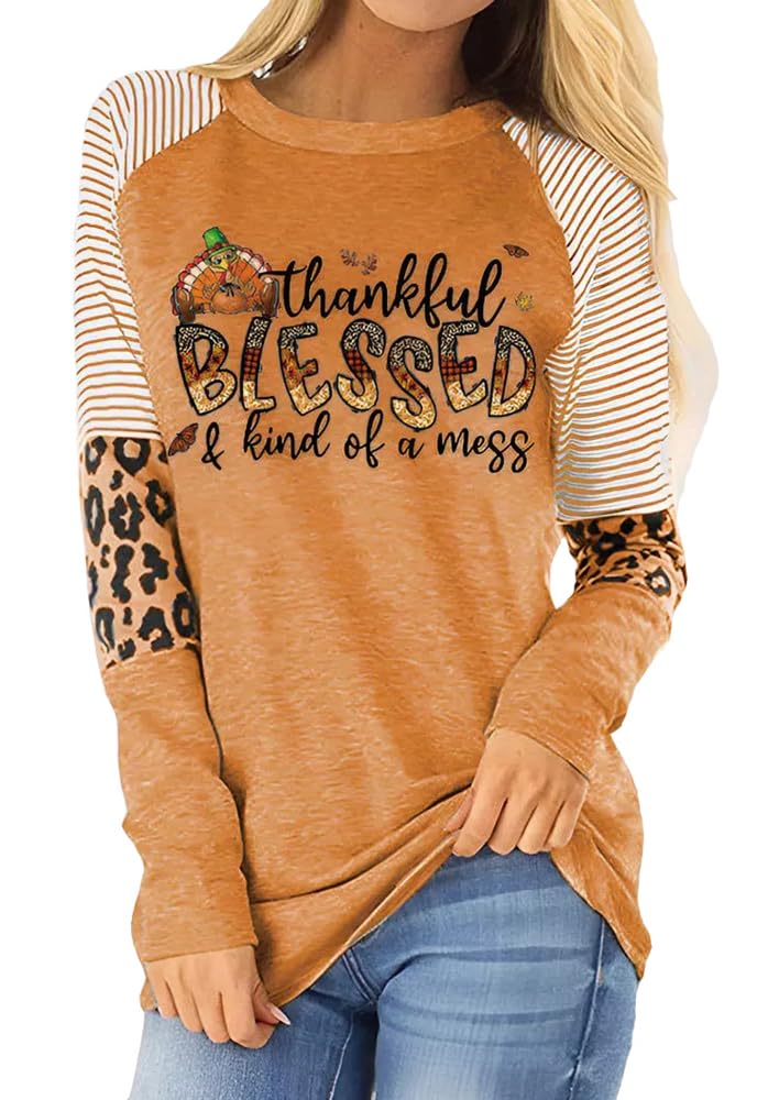 TIXOMWomens Fall Pumpkin Shirt Funny Halloween Thanksgiving Lace Splicing Long Sleeve Tee Holiday Family Party Aumtun Tops