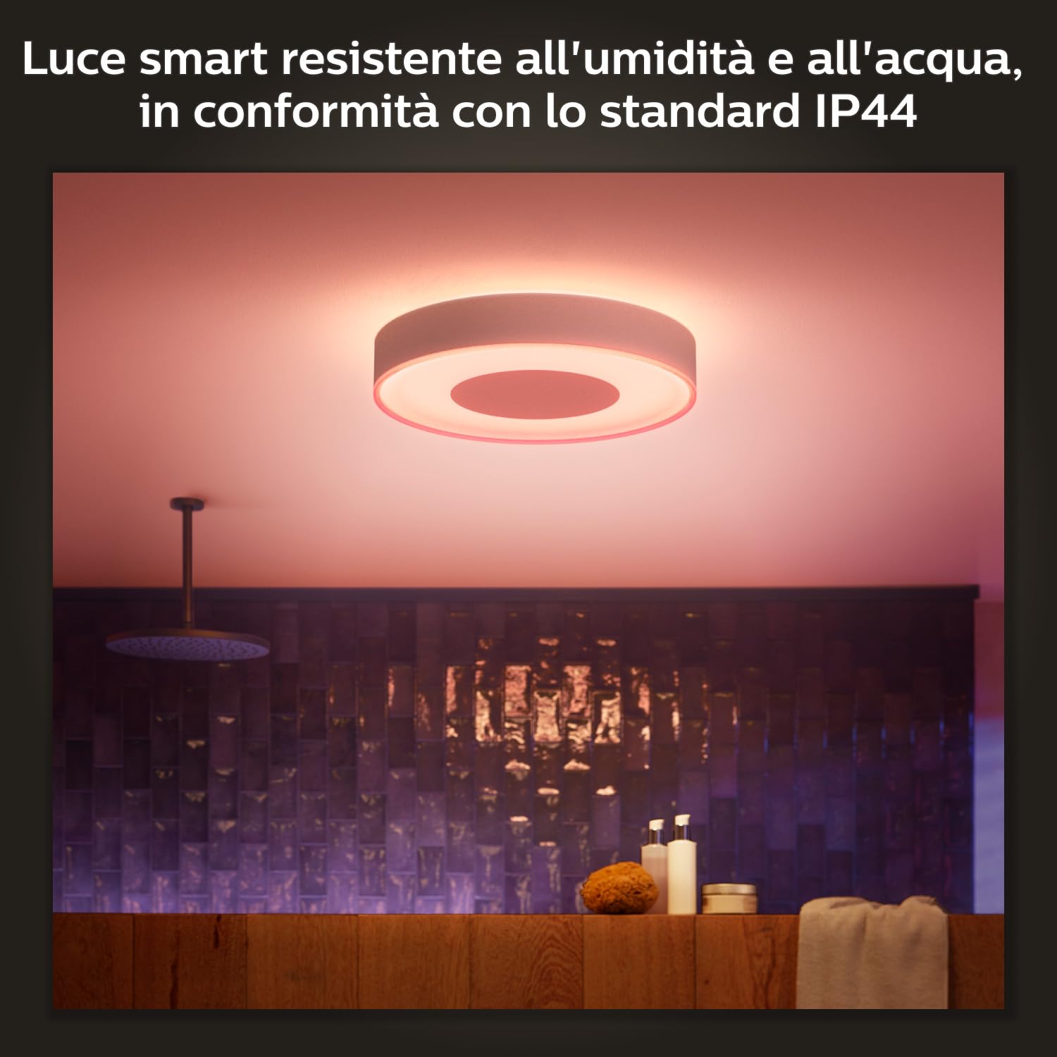 Philips Hue White and Color Ambiance Xamento,Plafoniera Smart, Media, Bluetooh, 33.5 W, Bianca