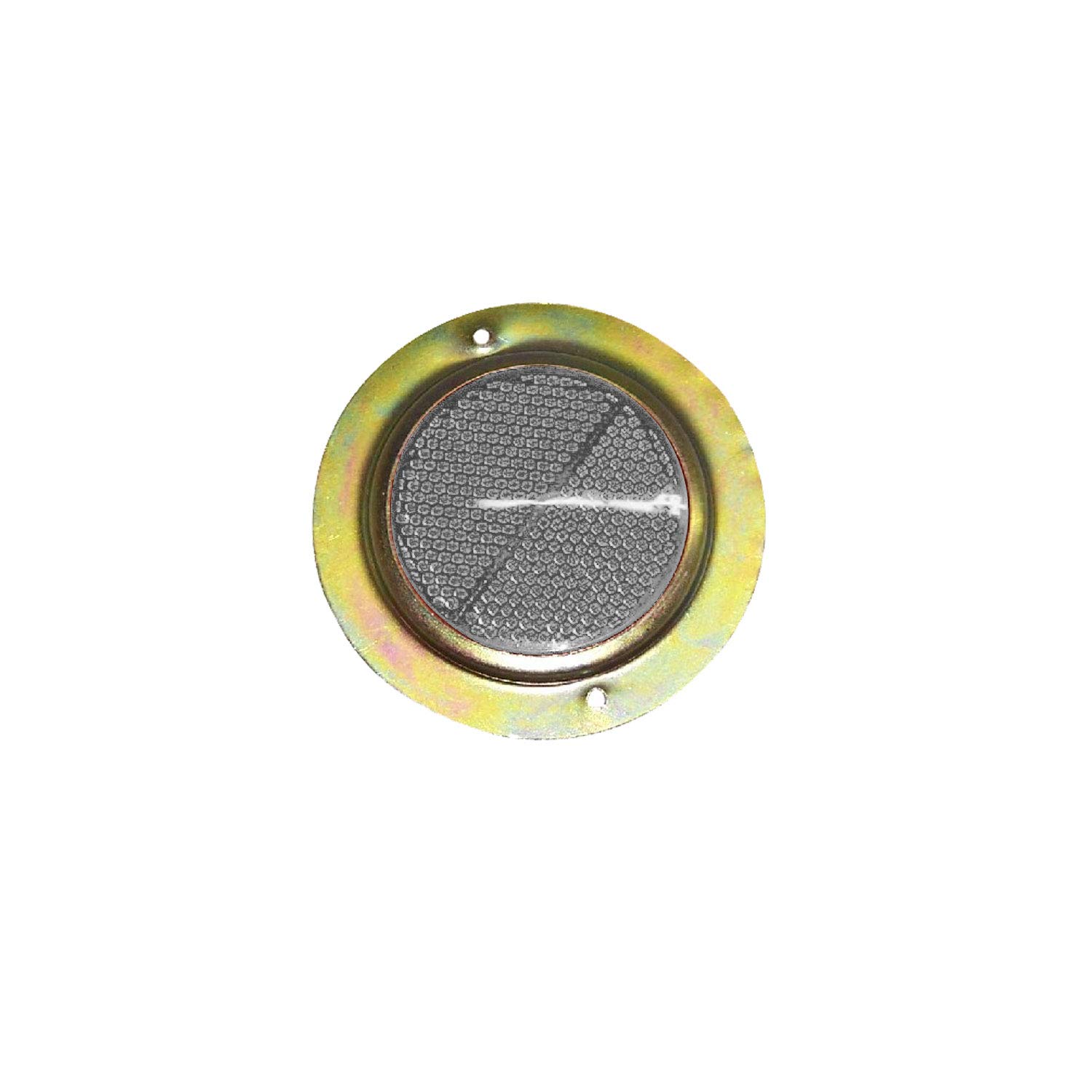 2x Bianco Catadiottro Rotondo con Bianco Acciaio Anello- 15000403
