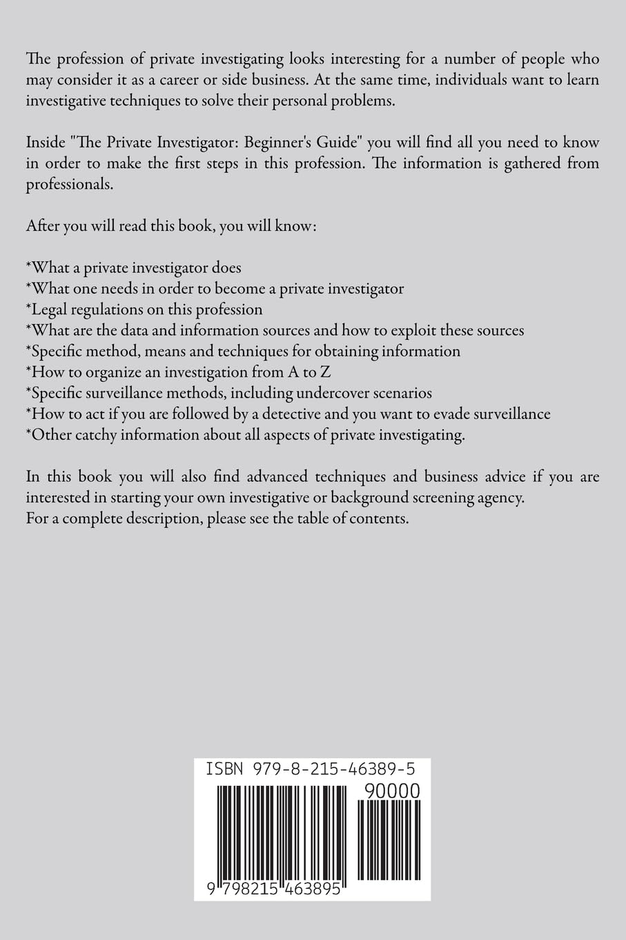 The Private Investigator: Beginner's Guide