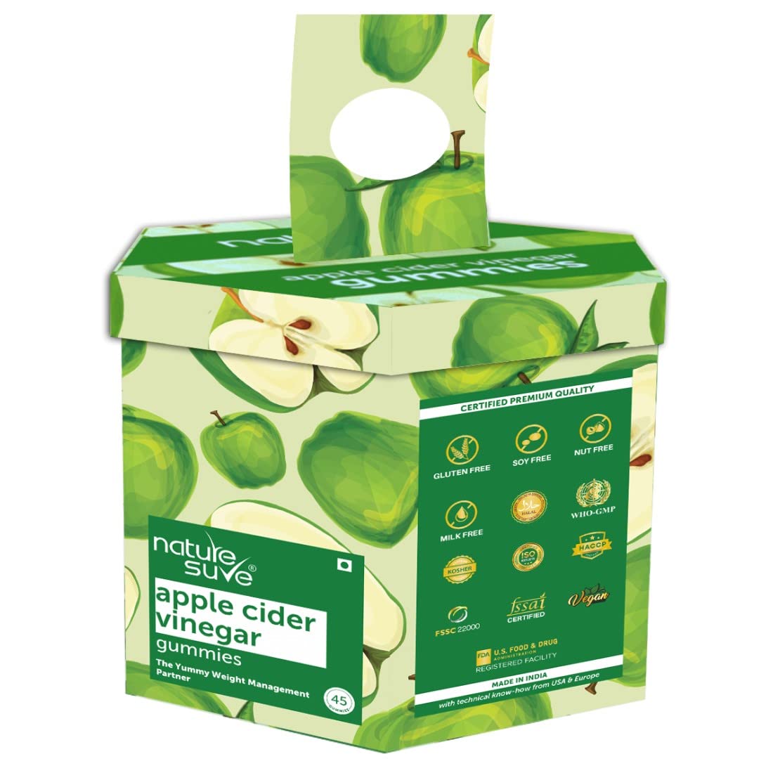 Nature Sure Apple Cider Vinegar Daily Gummies for Yummy Weight Management - 1 Pack (45 Pieces) (B0B19392SP) Amazon Price History, Amazon Price Tracker