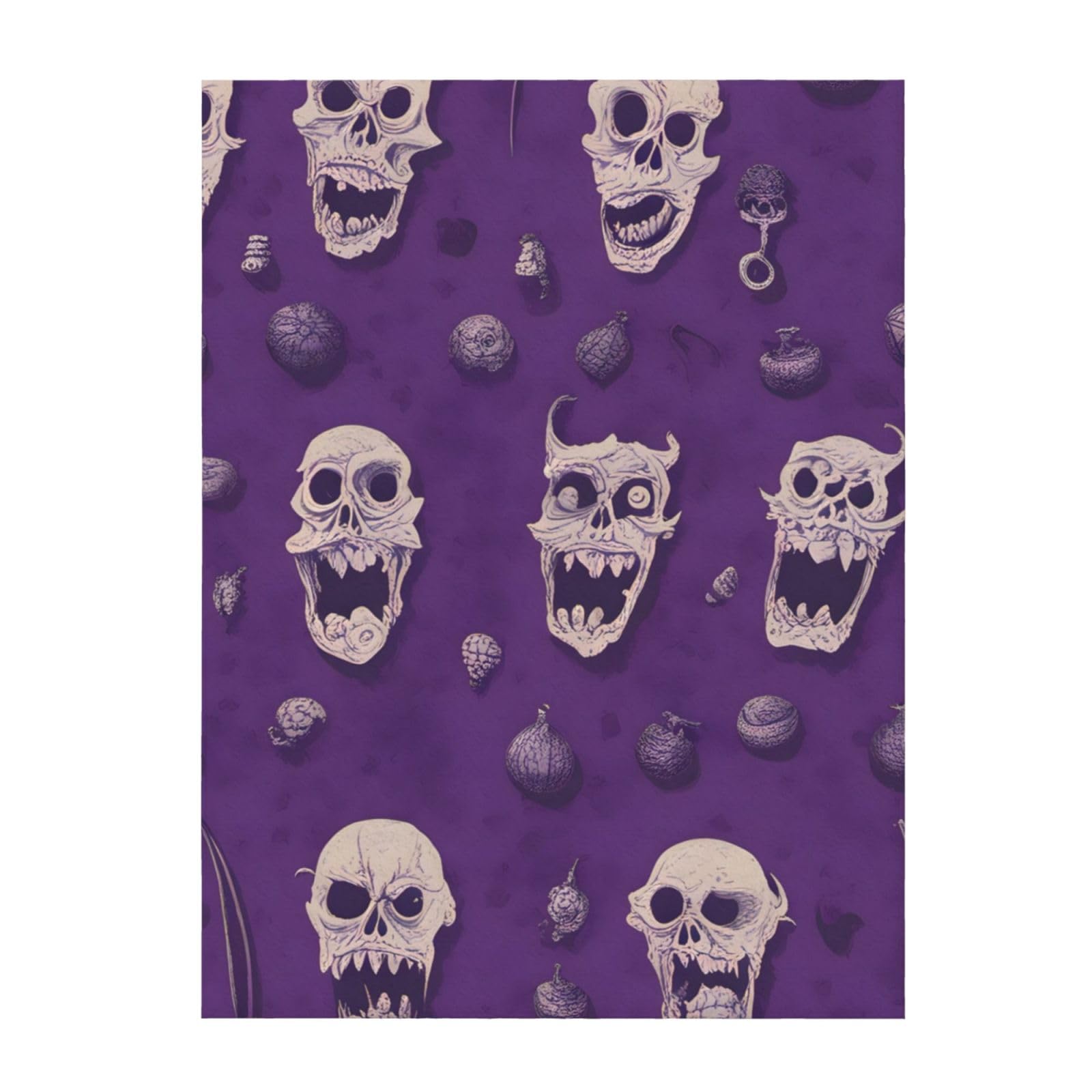 Couverture super douce motif horreur violet lit canapé plaid chaud