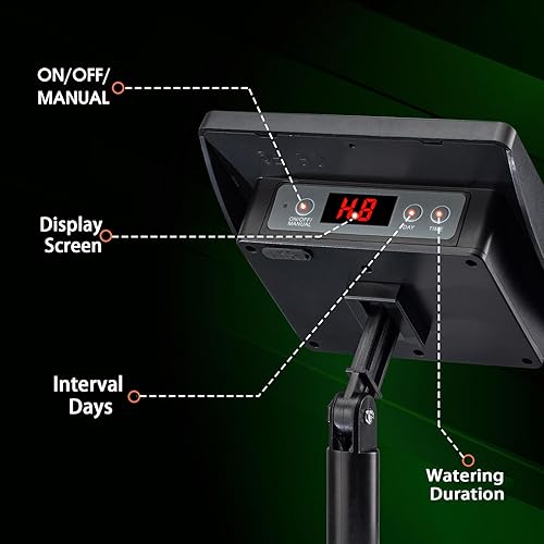 Miniatura 3 de Sistema de riego solar por goteo de 49 pies  Kit de riego automático de plantas para 15 macetas con dispositivo antisifonización  flujo de 25.4 fl