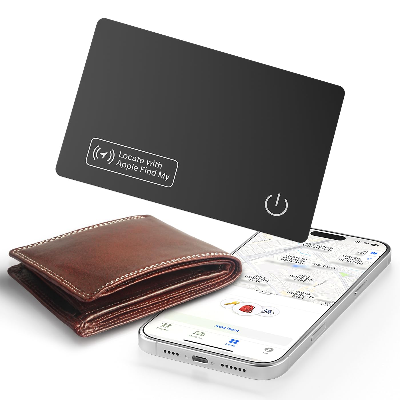 JTD Airtag Card Wallet Tracker,Trova Portafoglio Ricaricabile, IP67 Impermeabile, Compatibile con Apple Dov'è (Solo iOS), Localizzatore di Oggetti per Etichette Bagagli (1)
