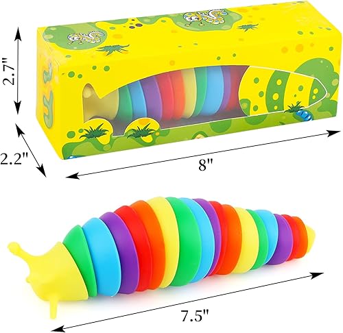 Miniatura 9 de Juguete sensorial con diseño de babosas articuladas flexibles y con estampado 3D, divertido juguete sensorial para el autismo, alivio de la ansiedad