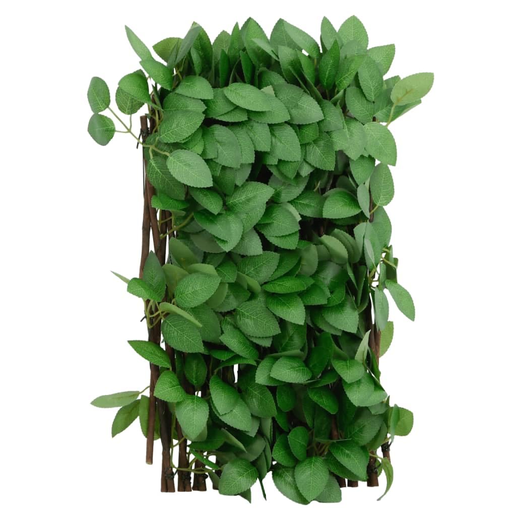 Enrejado con Hiedra Artificial, Extensible, PVC Y Madera, Celosías para Terraza Exterior, Celosía Extensible, Enrejado para Plantas Trepadoras, Color Verde, 20 x 40 cm A 180 x 30 cm