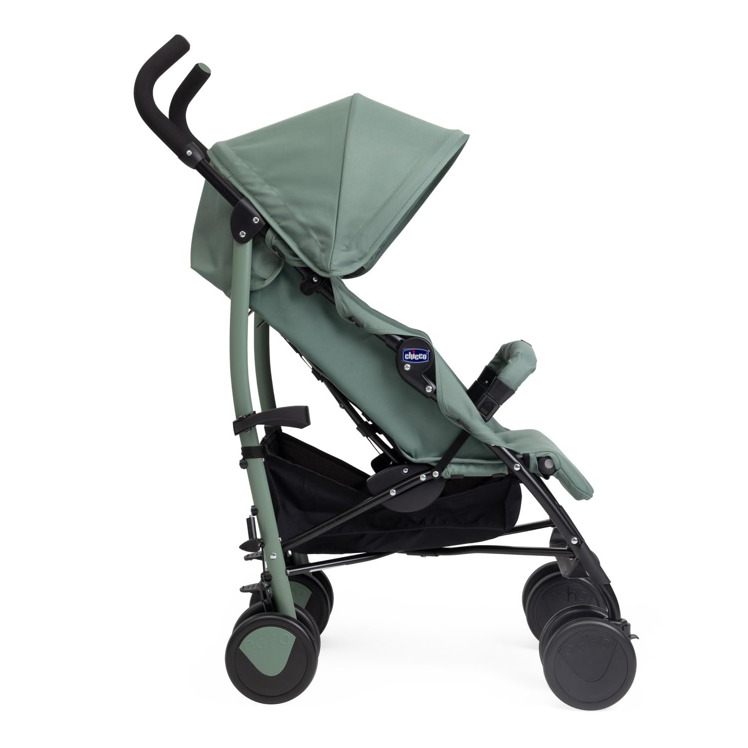Chicco Echo Lite Poussette Bebé Légère, de 0 Mois à 22 kg, Poussette canne, Dossier inclinable et réglable en 4 positions, Siège Spacieux, Double Frein et Roues Avant Pivotantes, Vert