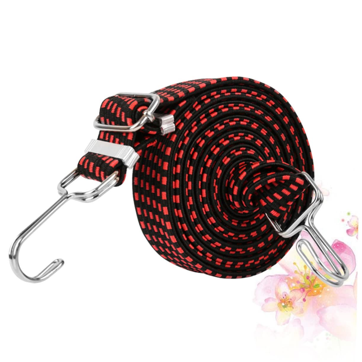 Cuerda de salto bungee para bicicleta, correas de equipaje para maletas anchas, trinquete de bicicleta, correa de amarre, cuerda elástica, banda elástica, mosquetón, correa de cuerda elástica (rojo