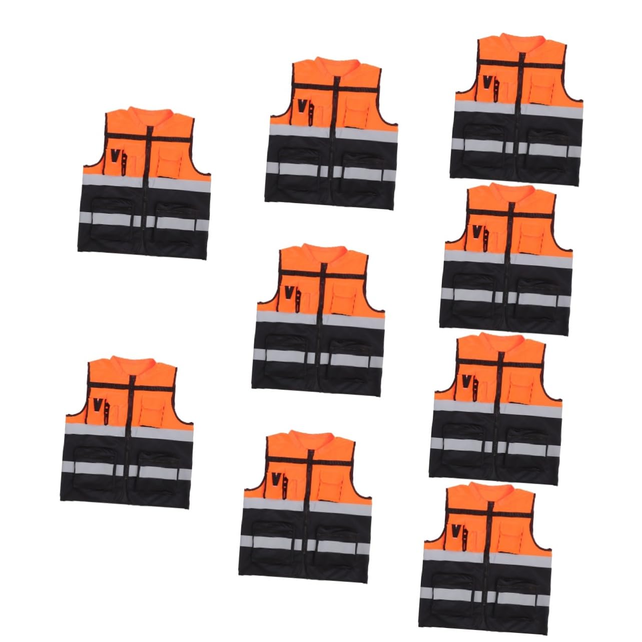 9 Pièces Gilet Réfléchissant pour Cyclisme Course Nocturne Haute Visibilité Gilet de Protection pour Hommes pour Travail Extérieur les Activités de Construction