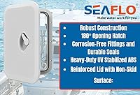 Vista 5 de SEAFLO Escotilla de acceso rectangular para cubierta de barco marino - Blanco/Negro, con cerradura y llave/Regular