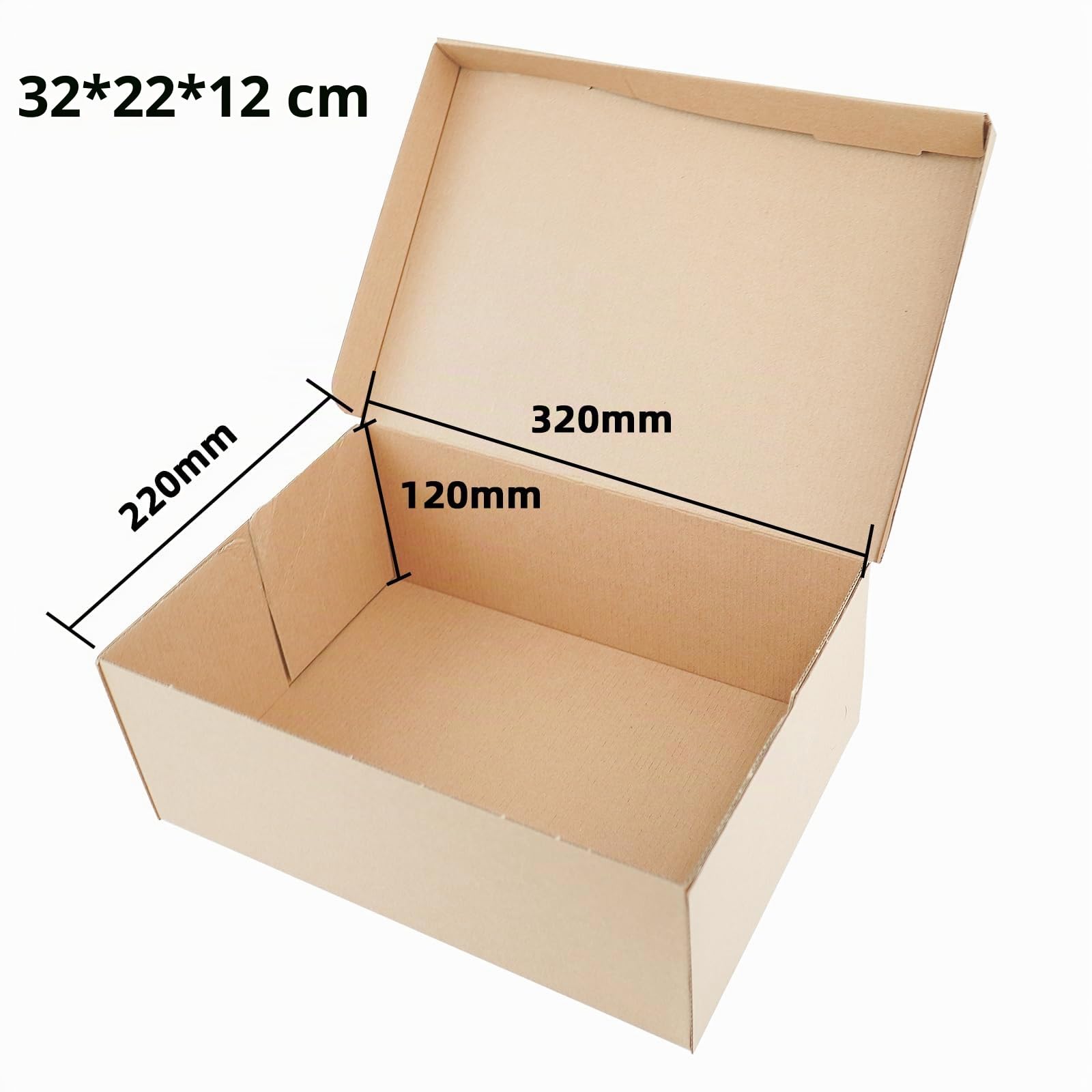 STRBOXONG Scatole di cartone per scarpe con coperchio, 32x22x12 cm, scatola multiuso per l'organizzazione di casa e ufficio, cartone pieghevole, pacco regalo (10 pezzi)