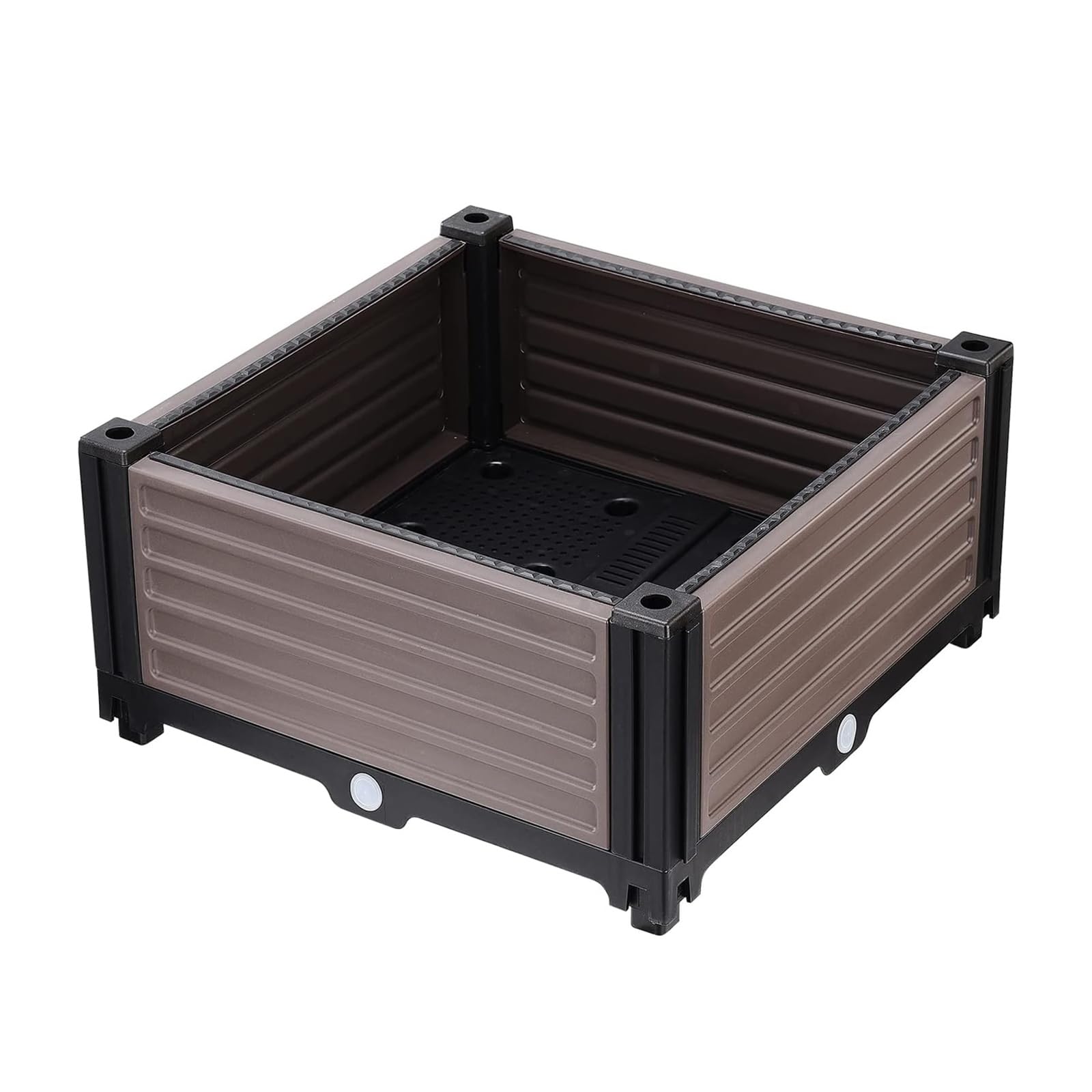 Urban Garden Terrace, Plastic Box for Outdoor Garden, Plant Bed, Suitable for Planting Plants, Vegetables, Herbs and Flowers, 30 x 30 x 20 cm