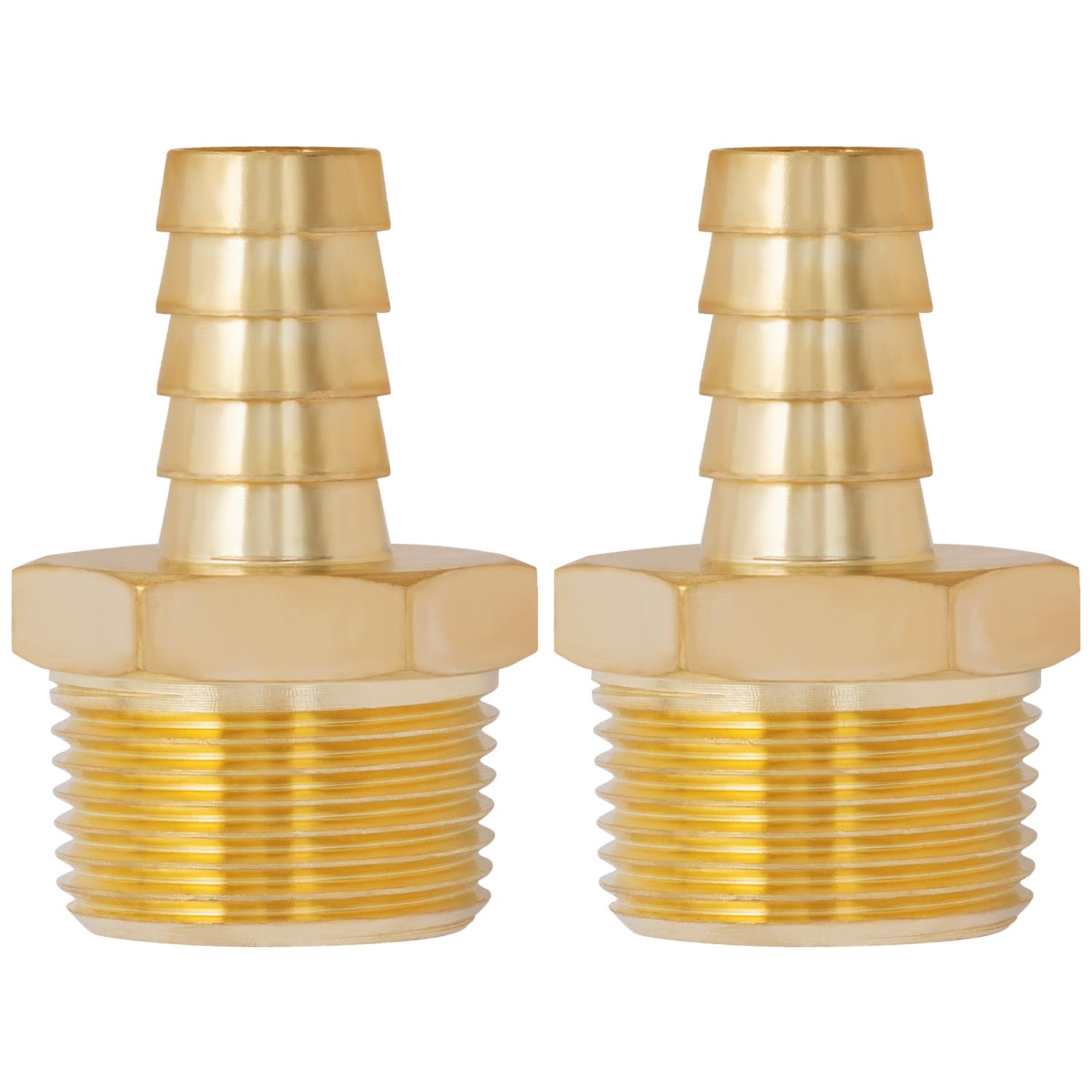 SUNGATOR Hose Barb Fittings, 3/4" NPT to 1/2" Barb Air Hose Fitting, 2-Pack