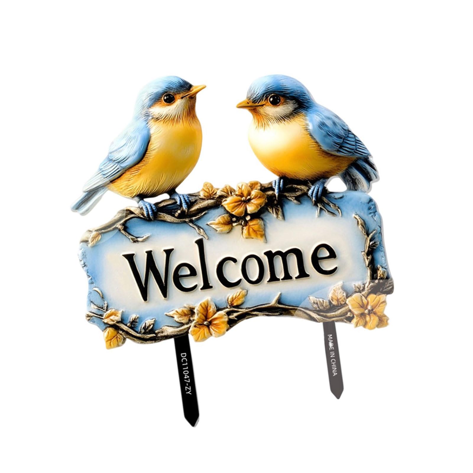 Artistic Garden Stakes Fade Resistant PVC Ground Stakes Welcome Sign Address Plaques for Yard Landscaping Project Seasonal Outdoor Decoration
