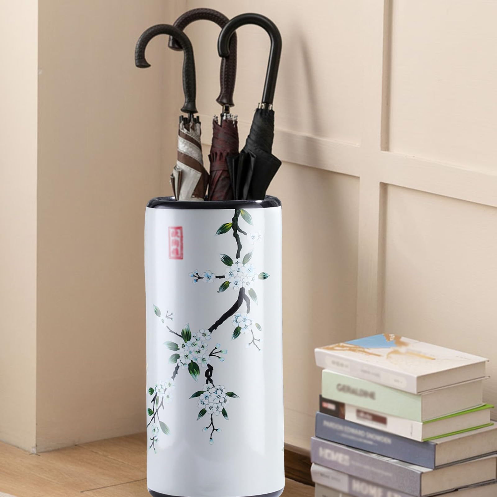Canne Sur Pied Multifonctionnelle En Porcelaine Peinte, Porte-Parapluie En Céramique Fait à La Main, Canne Sur Pied Pour Le Salon, Pour L'entrée De L'hôtel, L'entrée Intérieure Et Le Bureau