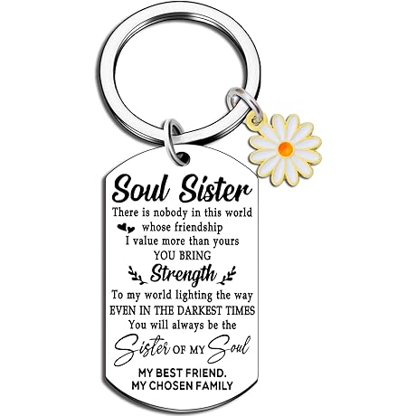 Soul Sister Gifts for Women Friendship Keychain Gifts for Friends Female