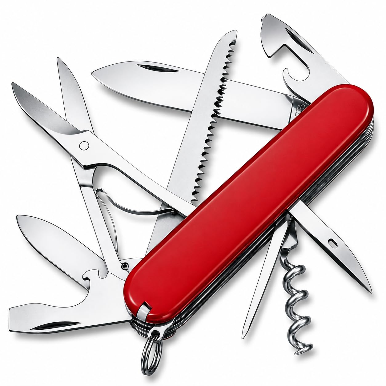 10 in 1 Multi-Function Swis Knife With Can Opener, Scissor,Hook Remover, Saw, Knife,Screwdriver, Leather Punch, Nail File, Needle, Wine Opener, Bottle Opener Etc.-image-6