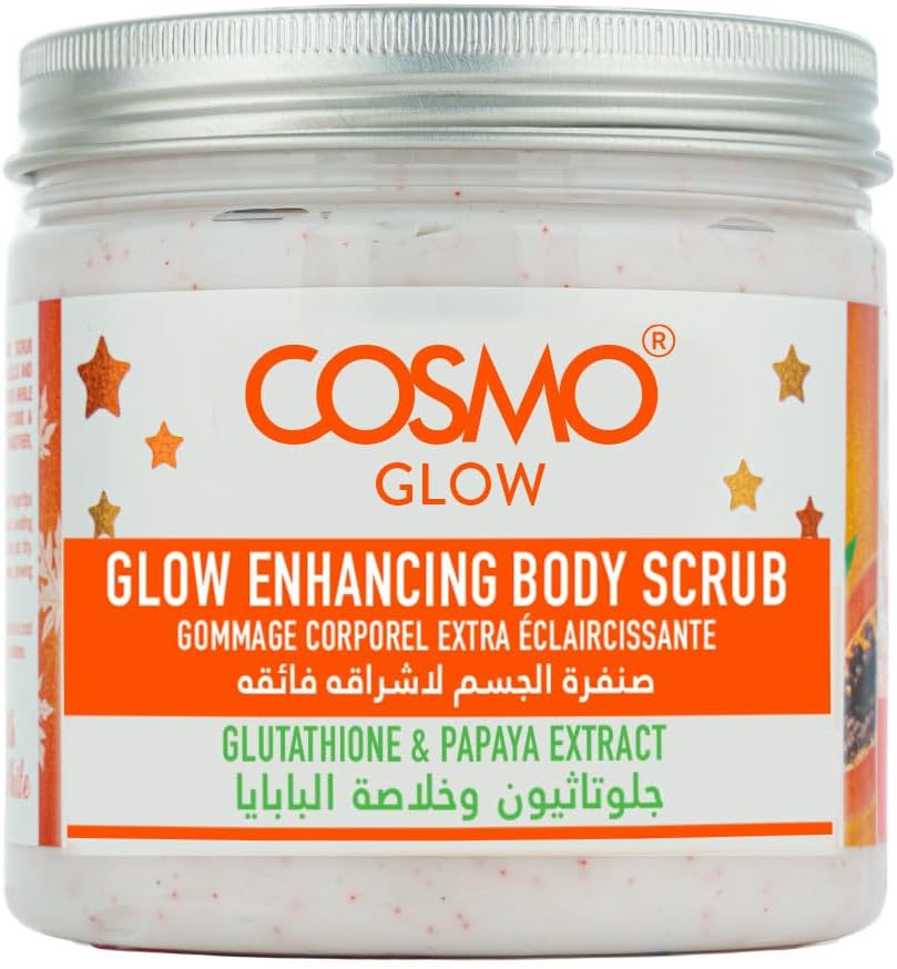 Cosmo Glow Gluta Papaya Glow Enhancing Body Scrub 475ml Glutathione & Papaya Extract for Unisex