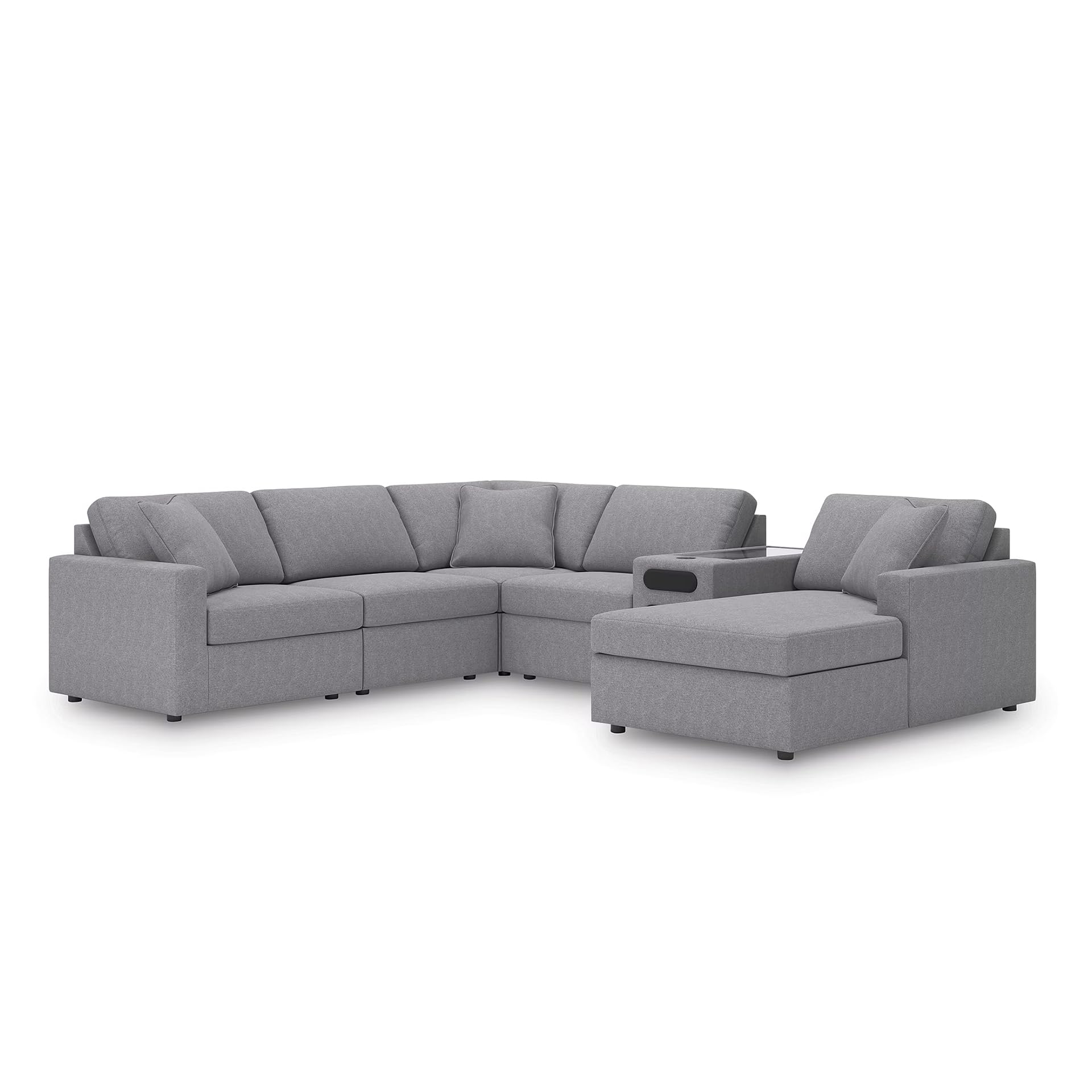 Signature Design by Ashley U Shaped Sectional with Chaise, Granite