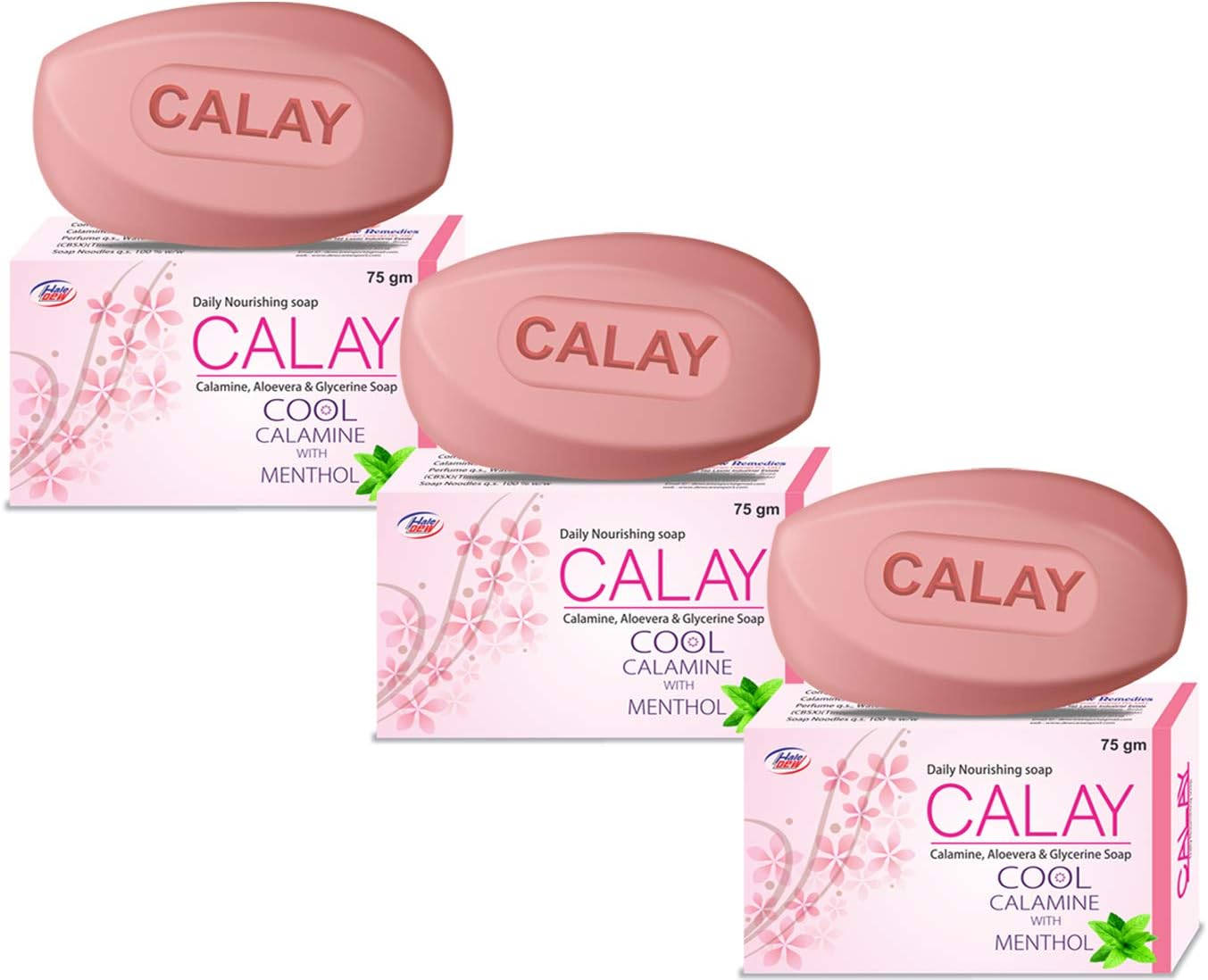 Calamine,Aloevera & Glycerine Soap (Pack of 3, 3 x 75, 225gm)