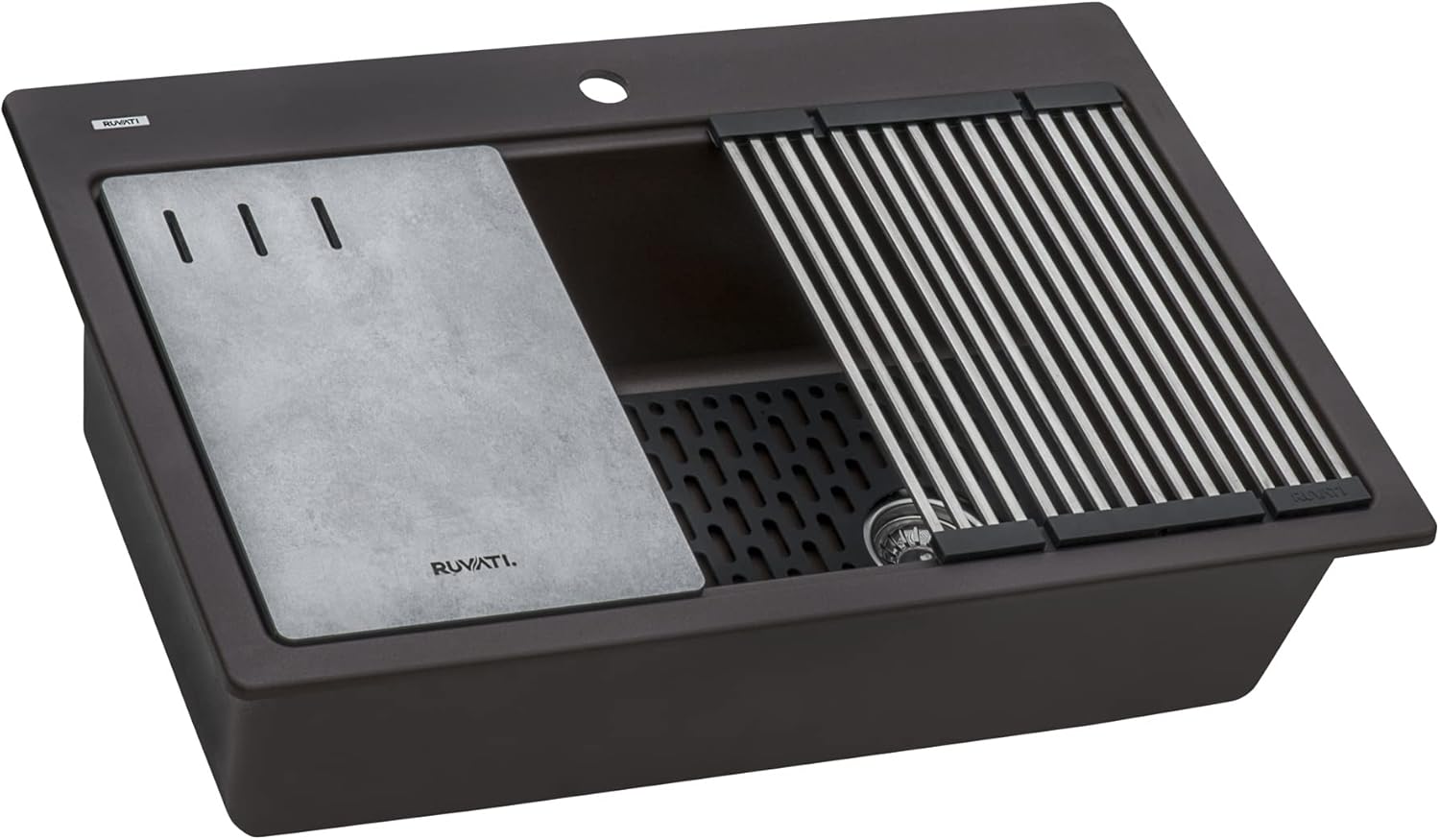 Espresso Granite Composite Drop-in Workstation Kitchen Sink