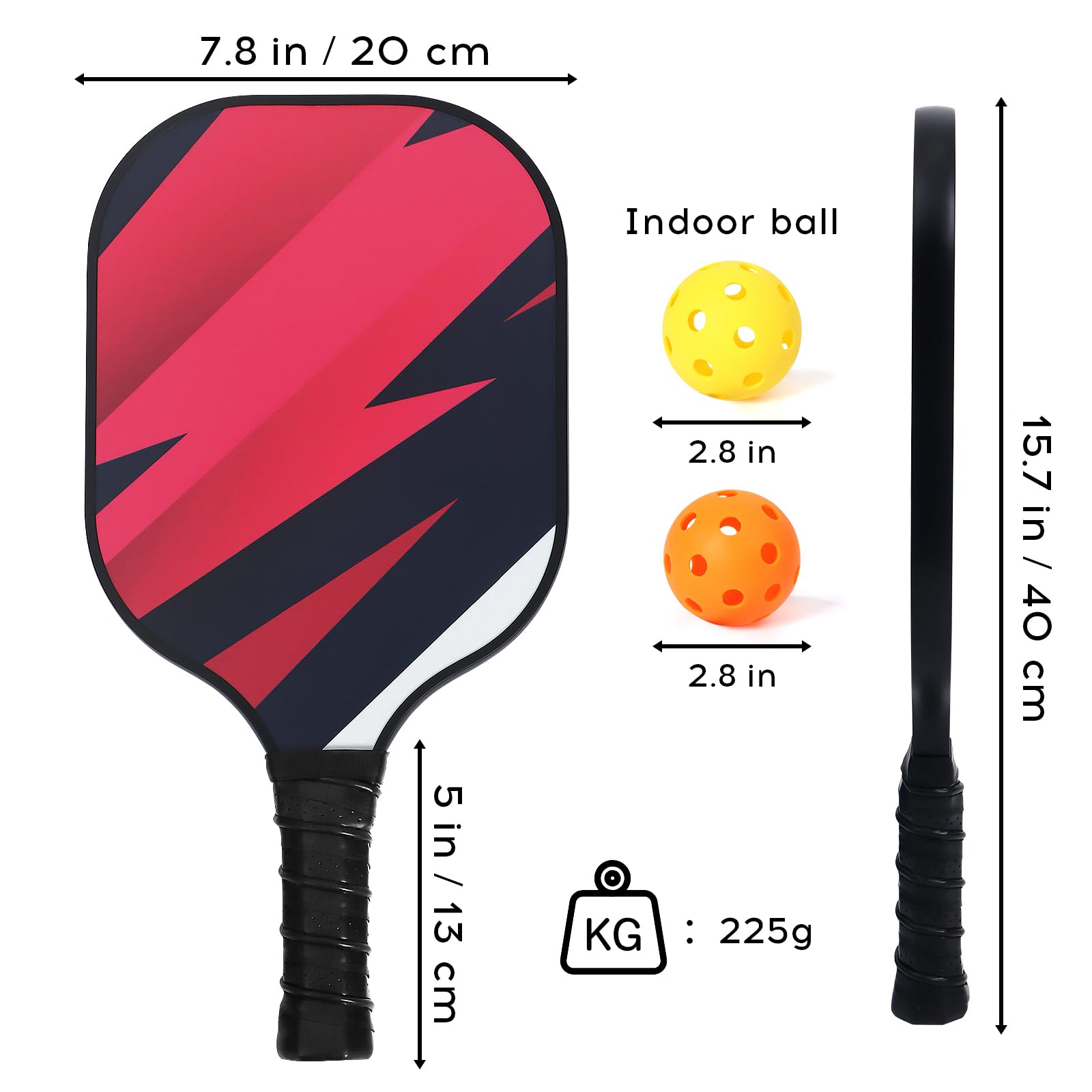 Set of 2Pickleball Paddles - Lightweight &Durable Fiberglass with 0.6in Polypropylene Honeycomb Core. ldeal Pickleball Gifts for Beginners and Pros -Model Ferrous1 in Prune Color