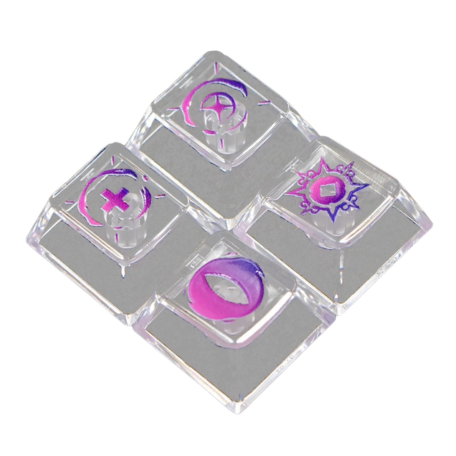 Hsioluted Translucent Keyboards Keycaps Brighter Backlights Enhancement and X Stems Wide Compatibility for Mechanical Keyboards Original Height Translucent Keycaps