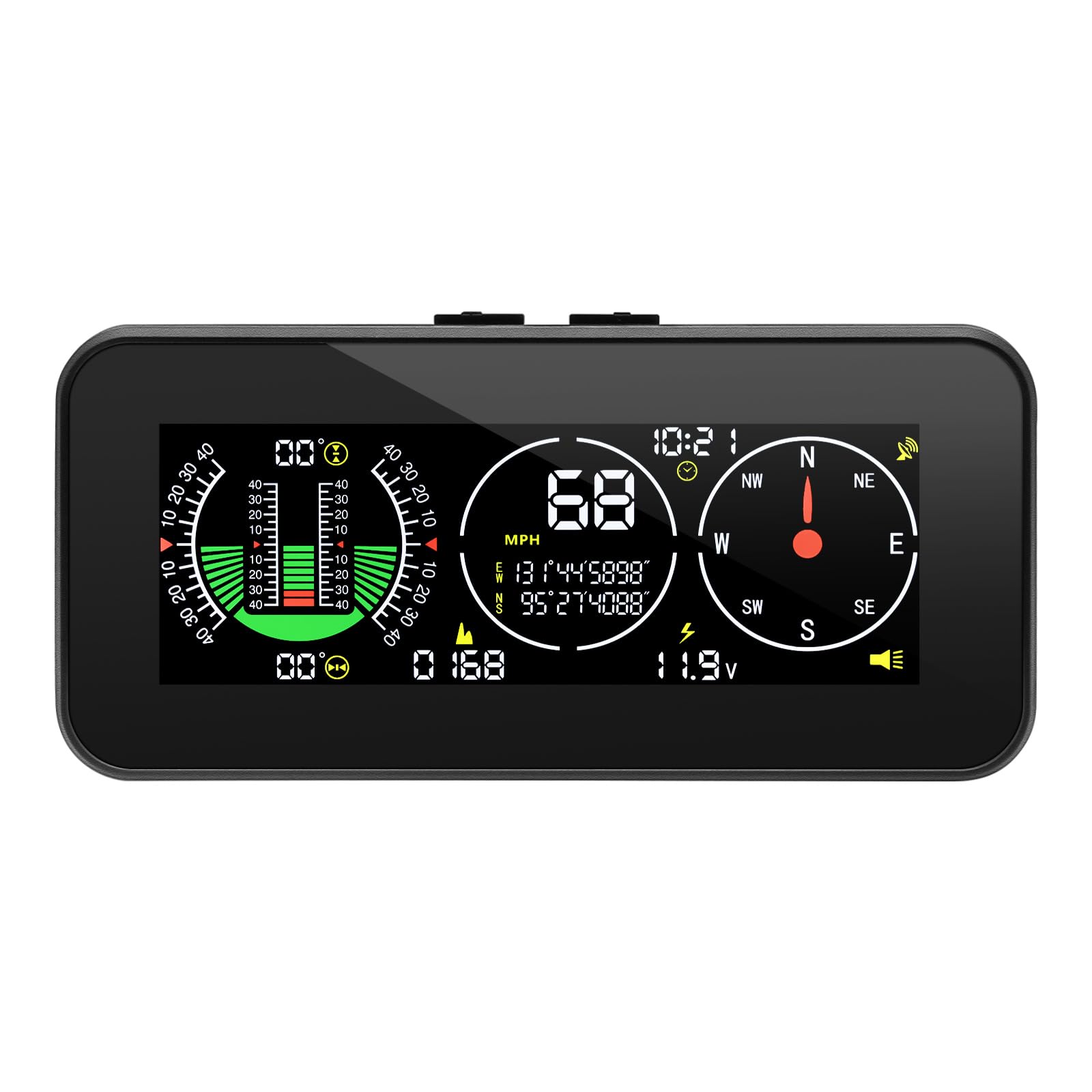 Medidor distancia moto Para HUD M60 Inclinómetro digital de velocidad y pendiente M50 Brújula Accesorios todoterreno Computadora a bordo 4x4