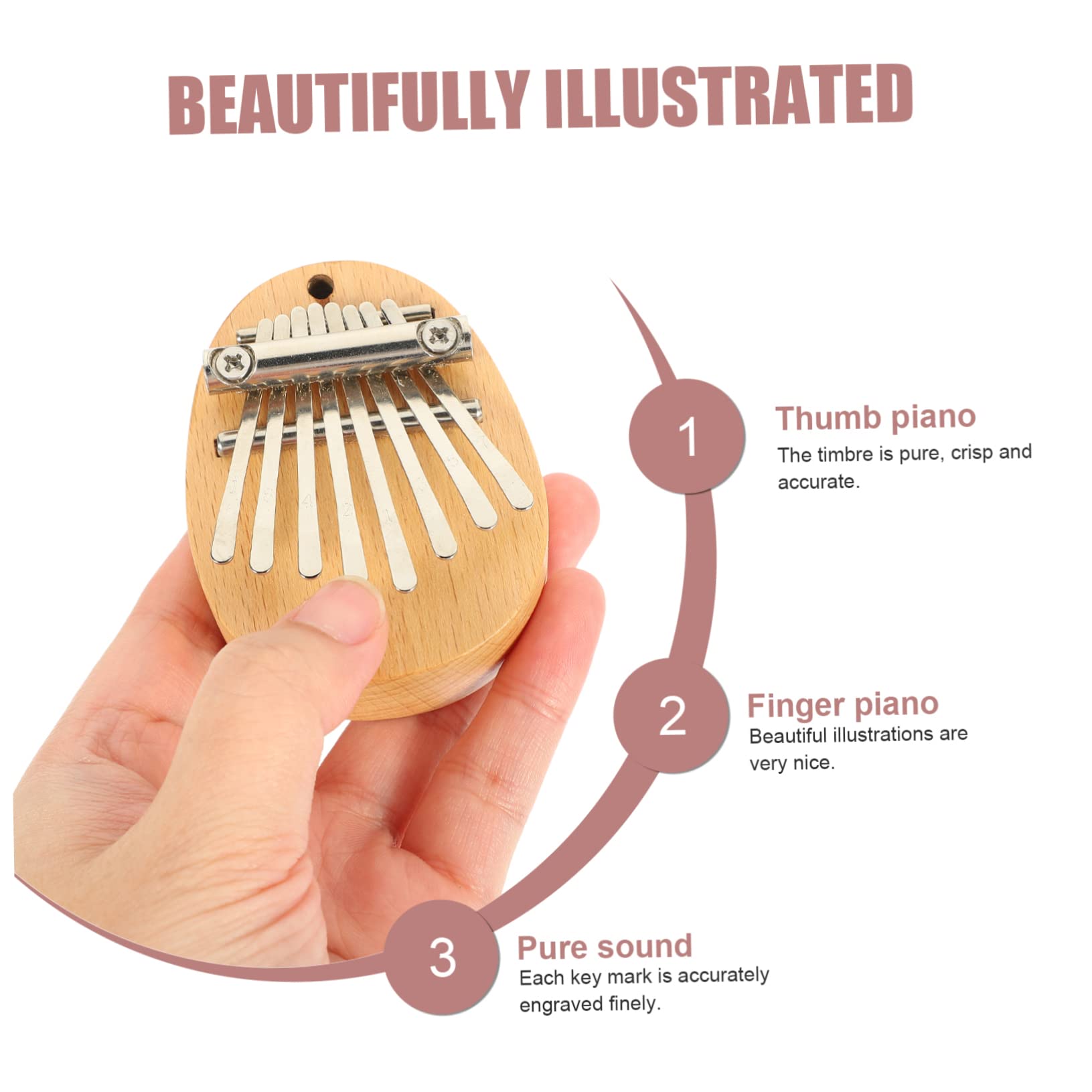 Kalimba Tons Naturel Piano à Pouce Portable Pour Adultes Instrument Musical Pour Débutants Performances Et