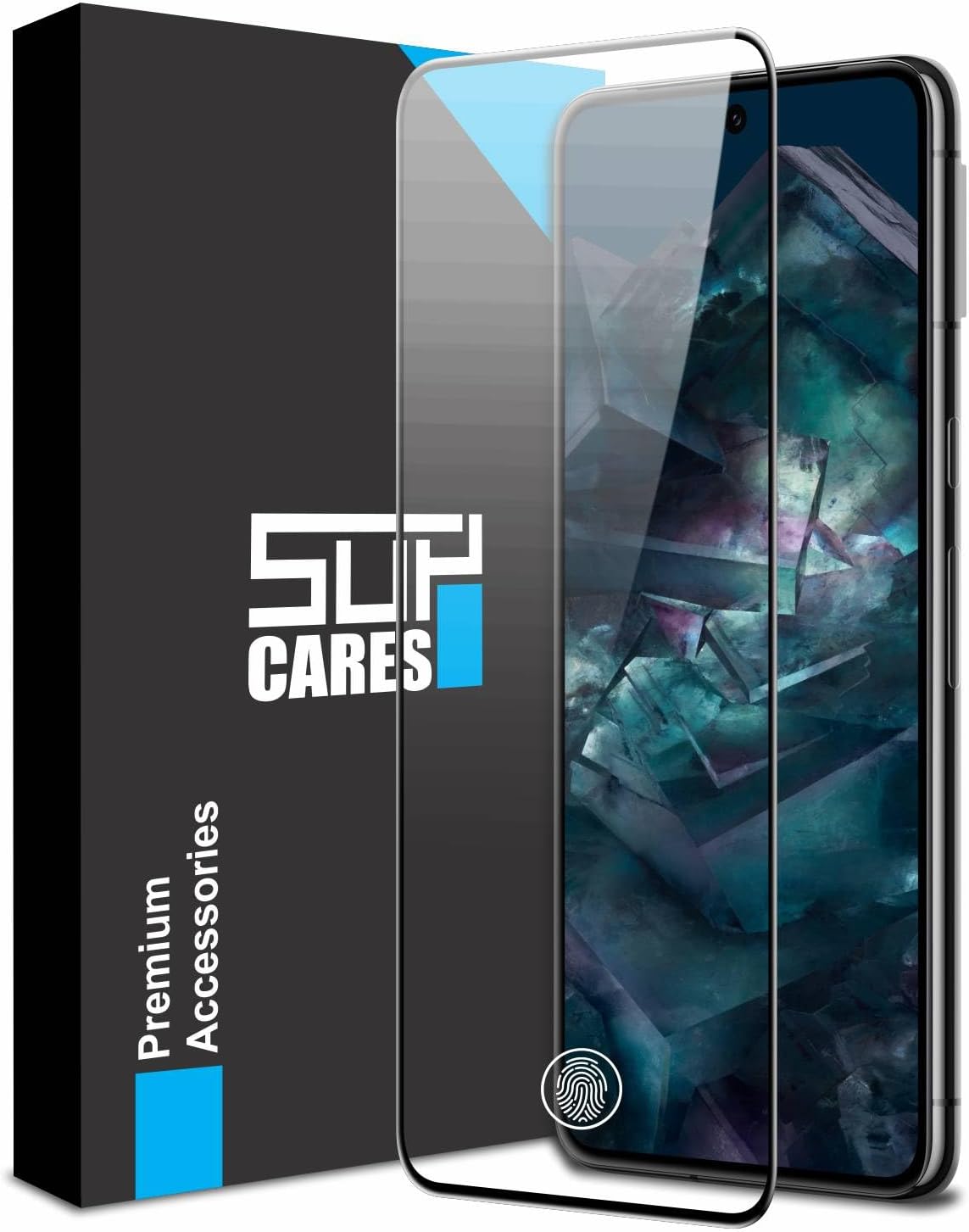 SupCares Tempered Glass for Google Pixel 8 Pro (6.7 Inch) With Installation Kit | 9H Edge to Edge Screen Protector | Black