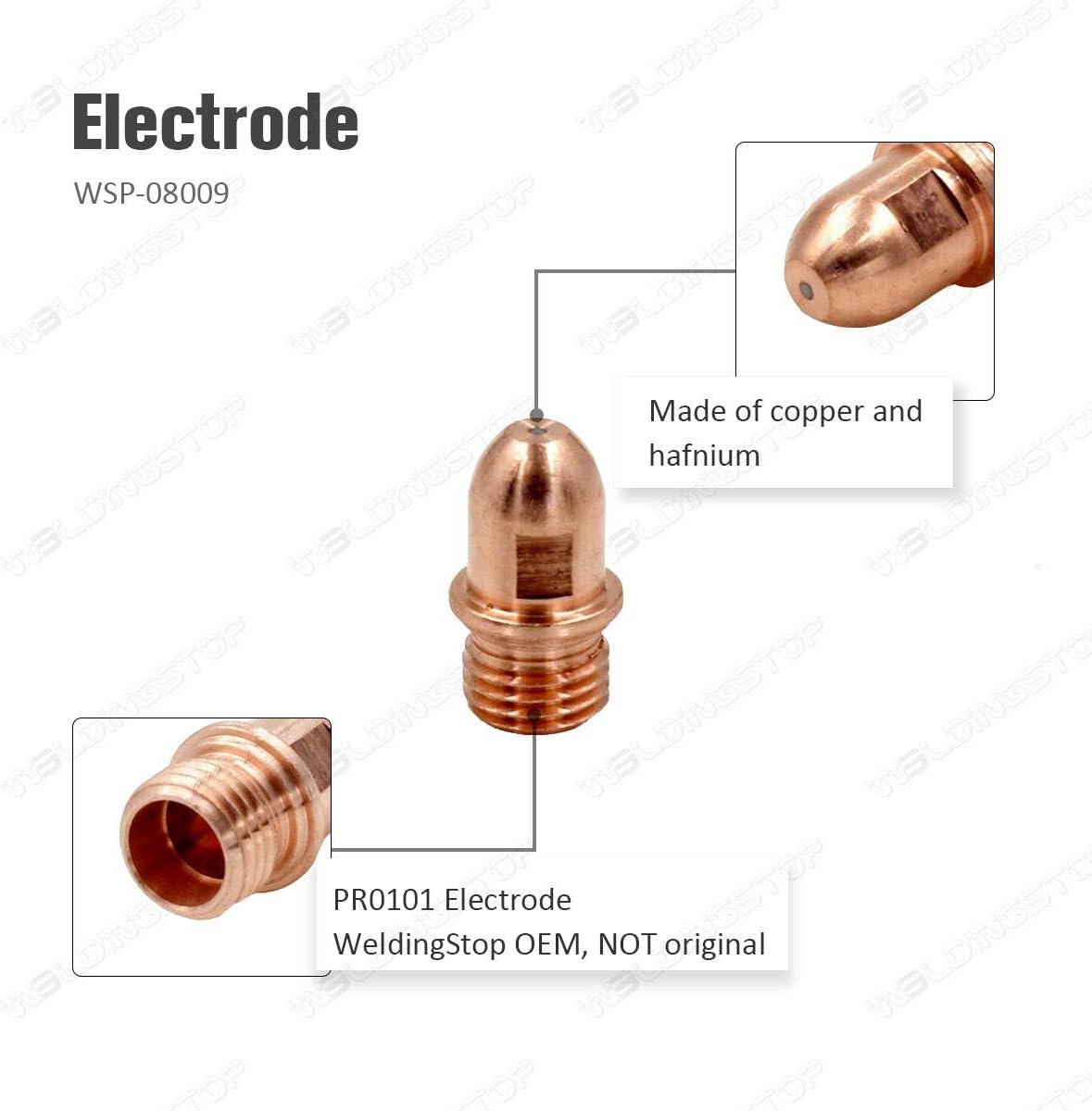 Plasma Electrode PR0101 Tips PD0101-11 Shield PC0109 Swirl Ring PE0101 for Trafimet A101 Torch PKG-23