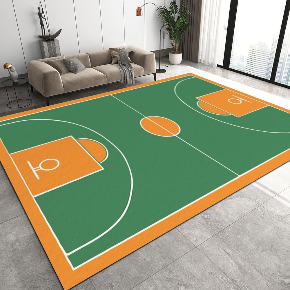 Tapis enfant basket 80x160 cm imprimé 3D avec support caoutchouc