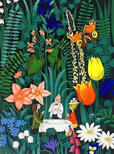 Amazon.co.jp: レイモン・ペイネ『お花のレストラン』リトグラフ