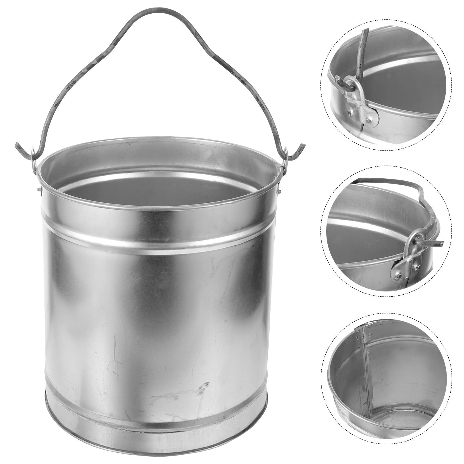 Cubo de Cenizas de Metal Grande de Hierro para Chimenea y Barbacoa